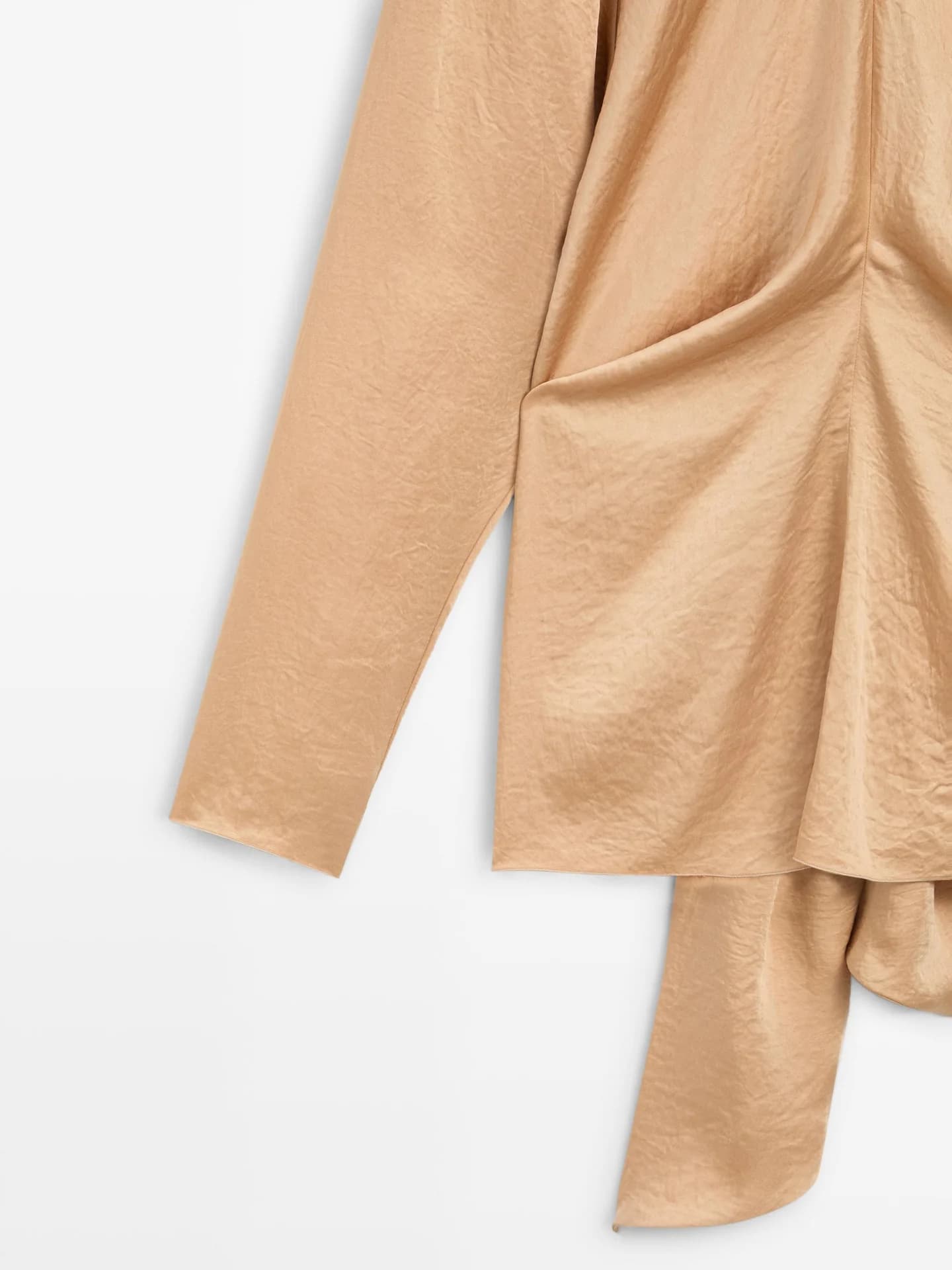 Свободная атласная блуза на завязках − СТУДИЯ - фото 3