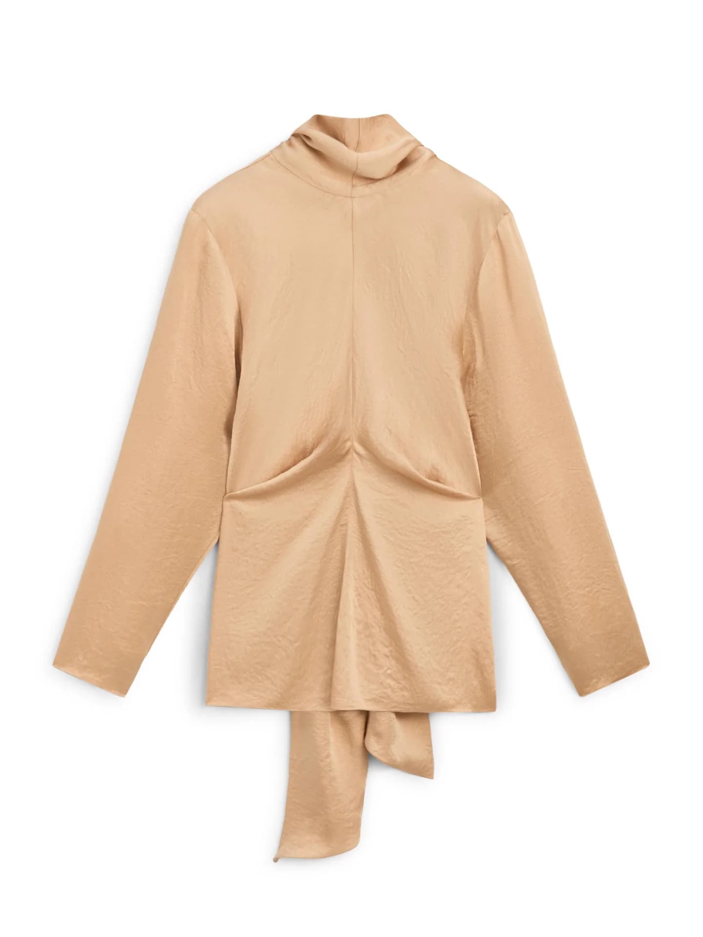 Свободная атласная блуза на завязках − СТУДИЯ - фото 7