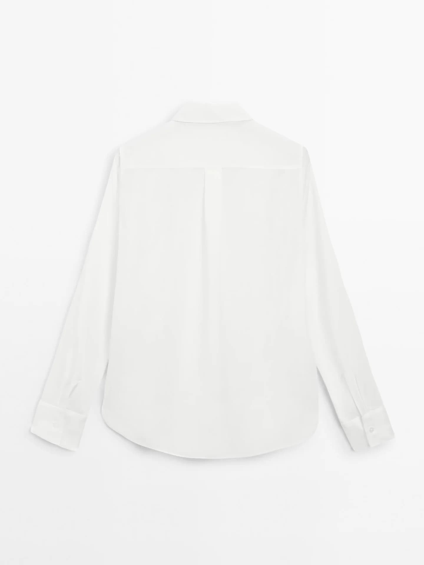 Свободная рубашка с рубашечным воротником - фото 7