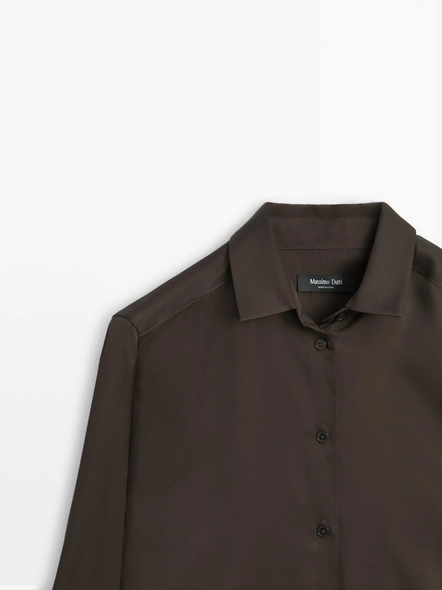 Свободная атласная рубашка - фото 3