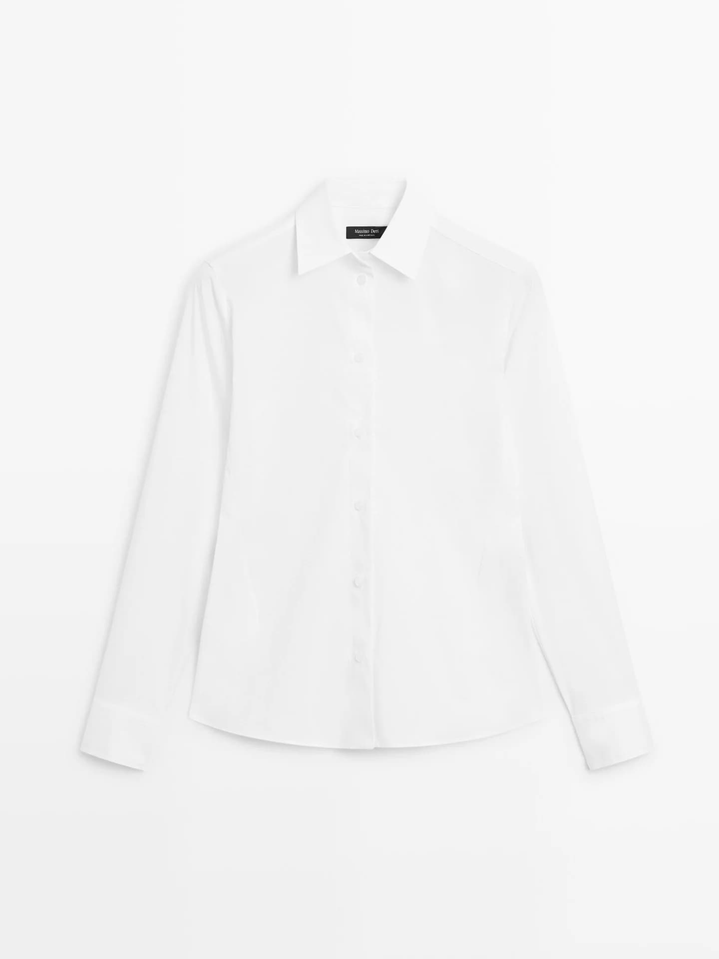 Эластичная рубашка из смесового хлопка. - фото 2