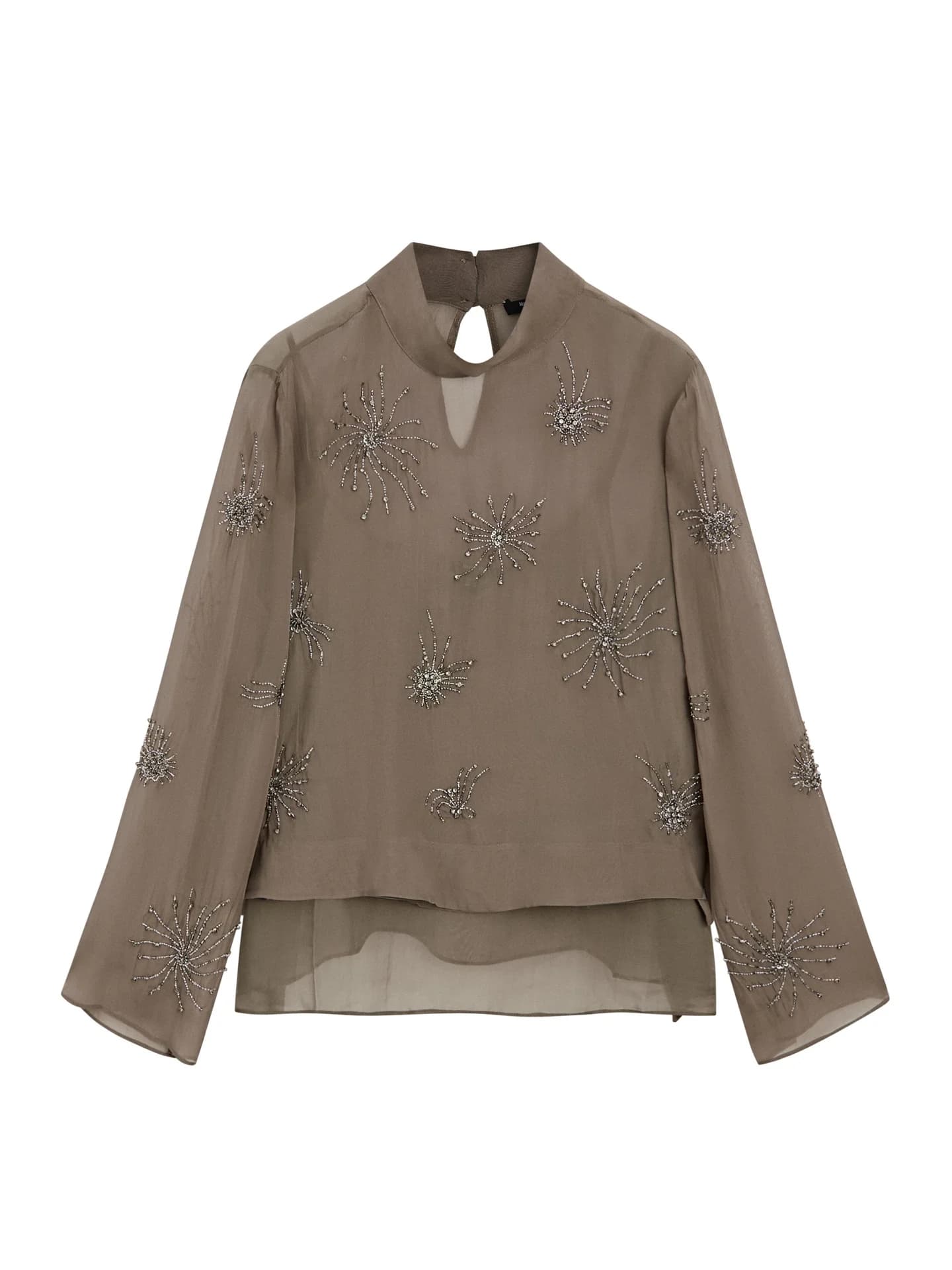 Прозрачная блузка с вышивкой - фото 9