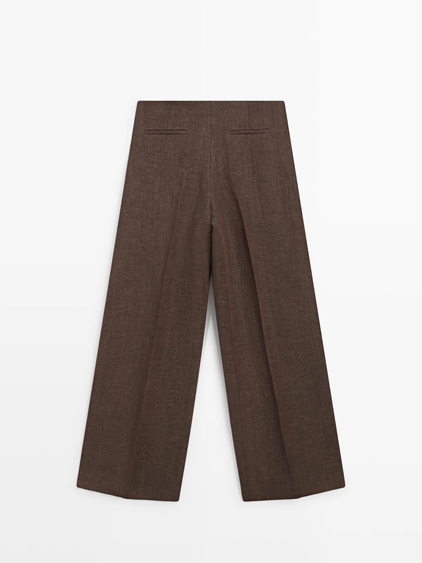 Свободные костюмные брюки из льна. - фото 6
