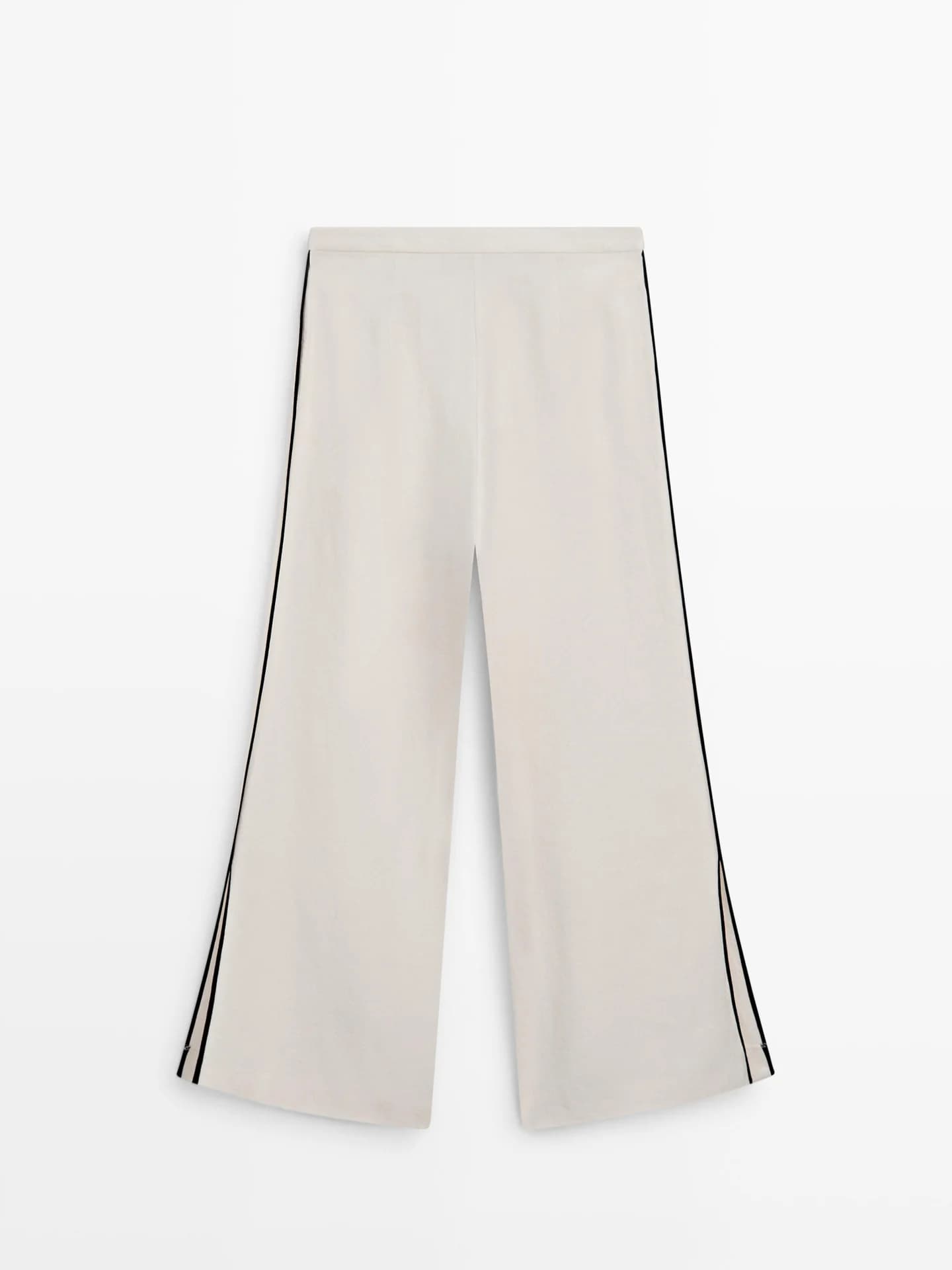 Льняные брюки с контрастной окантовкой - фото 6