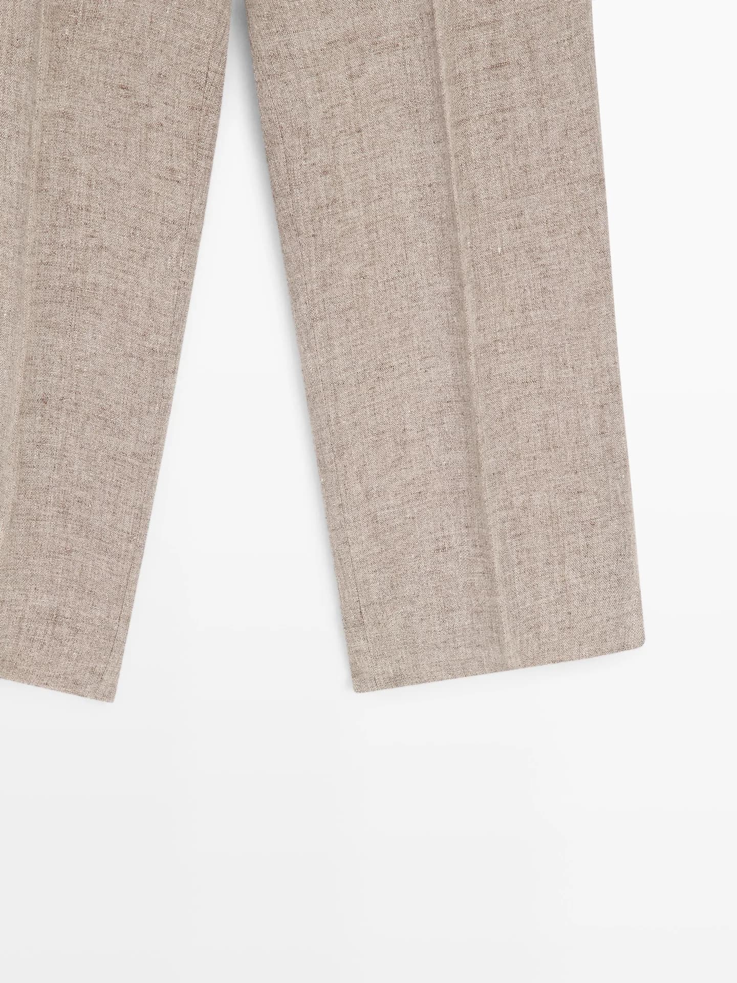 Капри из меланжевого льна - фото 7