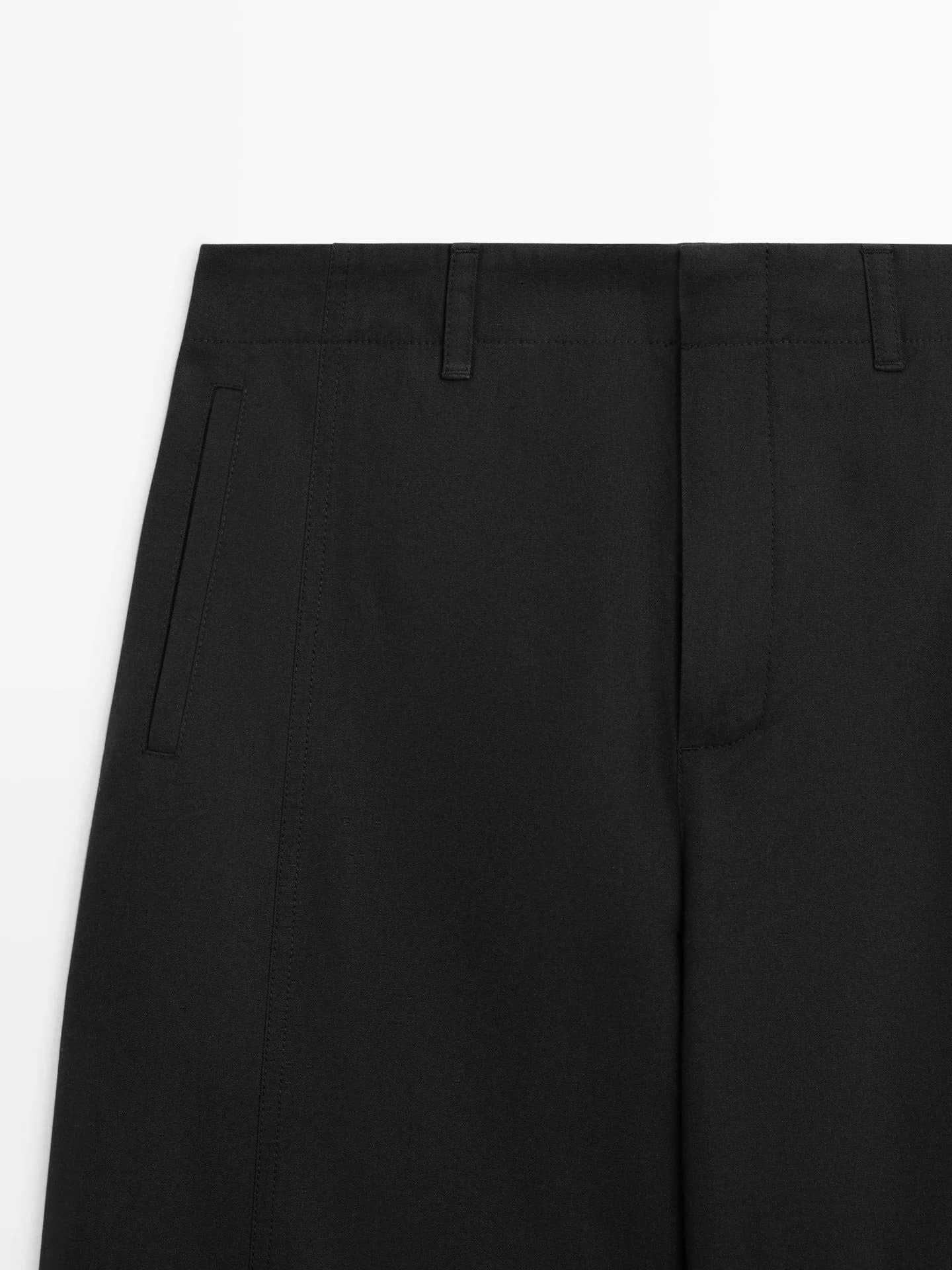 Хлопковые брюки с декоративным низом. - фото 6