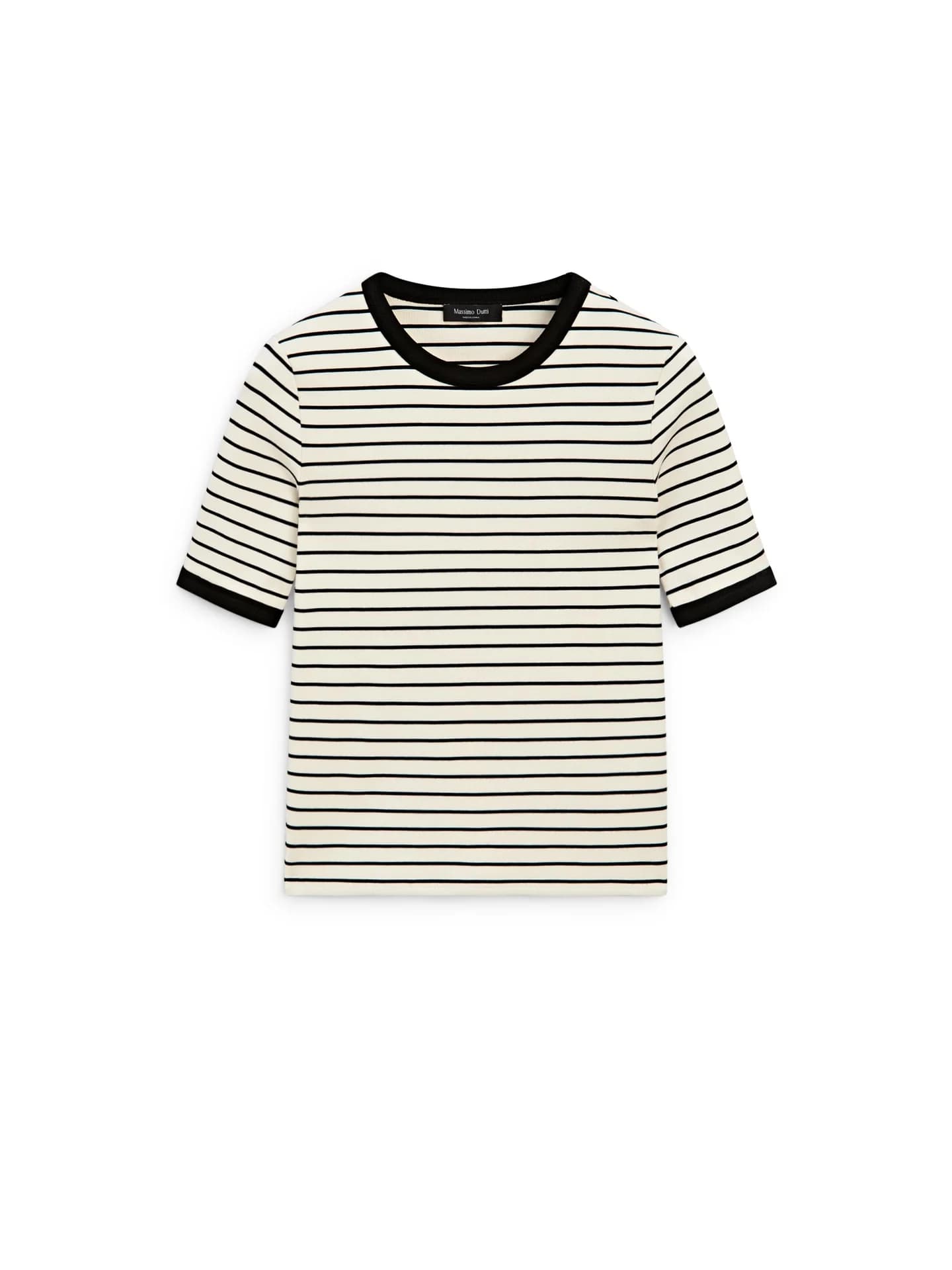 Футболка с короткими рукавами и контрастными полосками. - фото 4