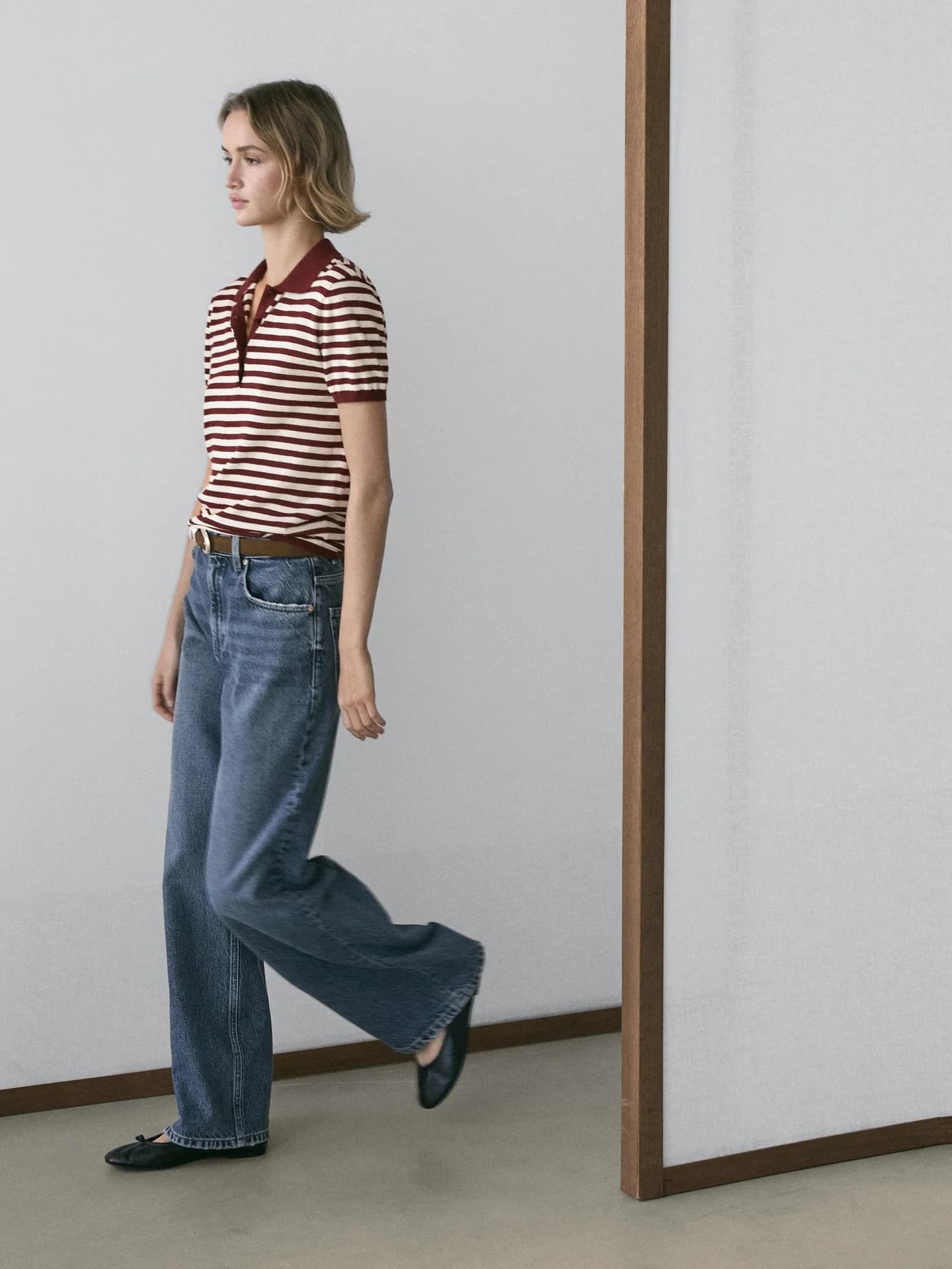 Полосатая рубашка-поло из хлопка - фото 5