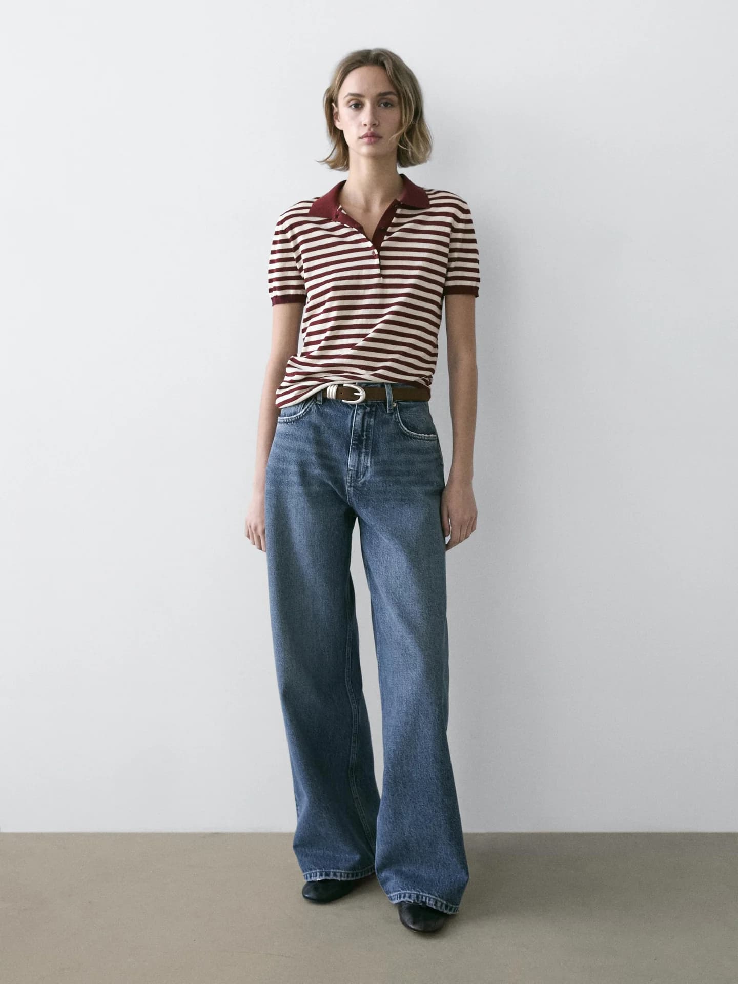 Полосатая рубашка-поло из хлопка - фото 10