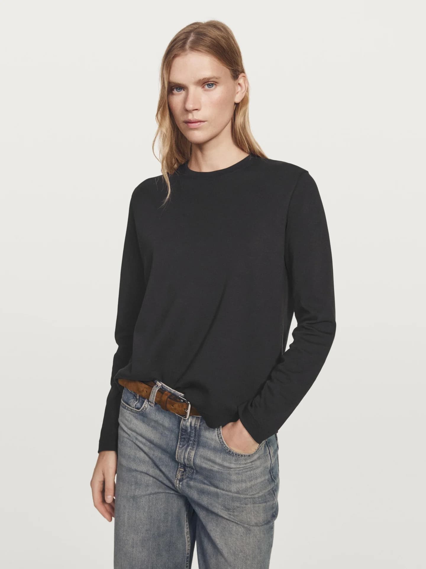 Футболка из 100% интерлока с длинными рукавами. - фото 6