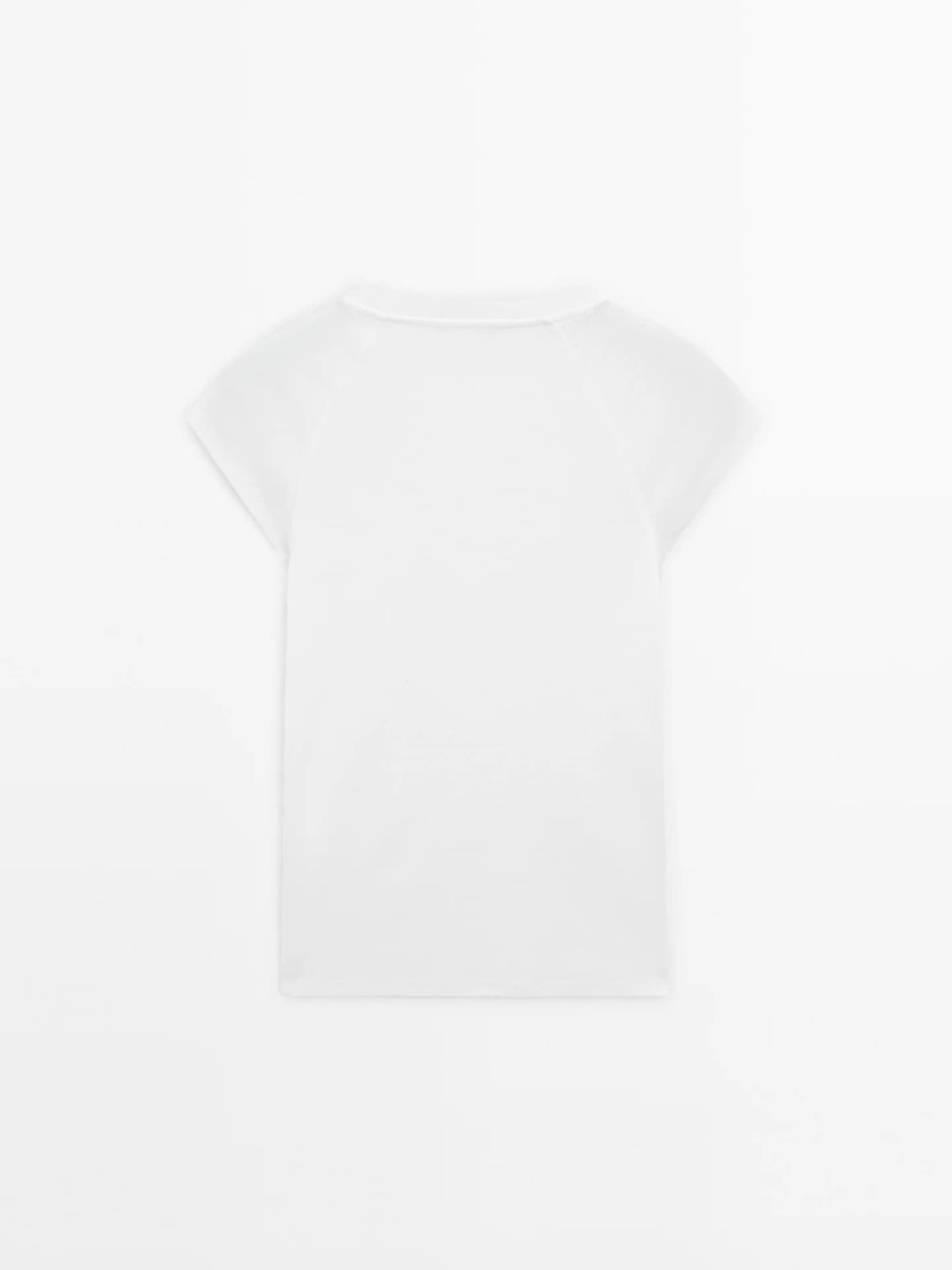 Хлопковая футболка с короткими рукавами реглан - фото 3