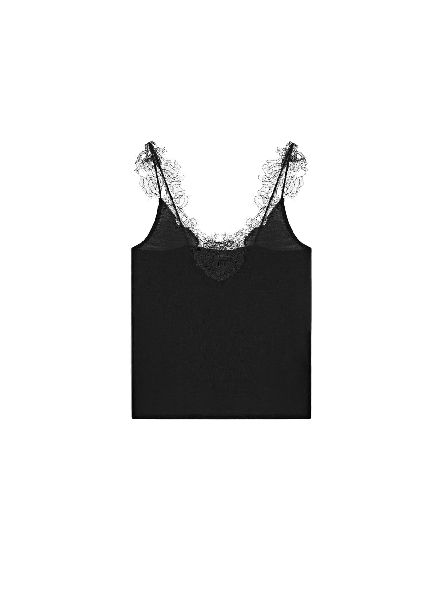 Вязаная майка с кружевной отделкой - фото 6