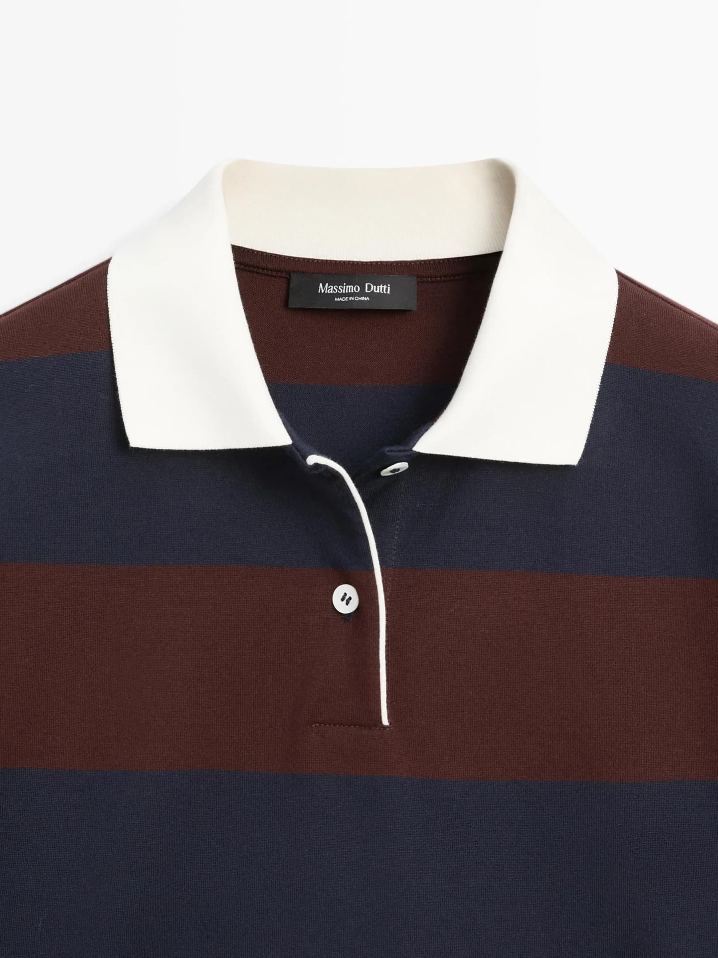 Рубашка-поло из хлопка с длинными рукавами в полоску - фото 5