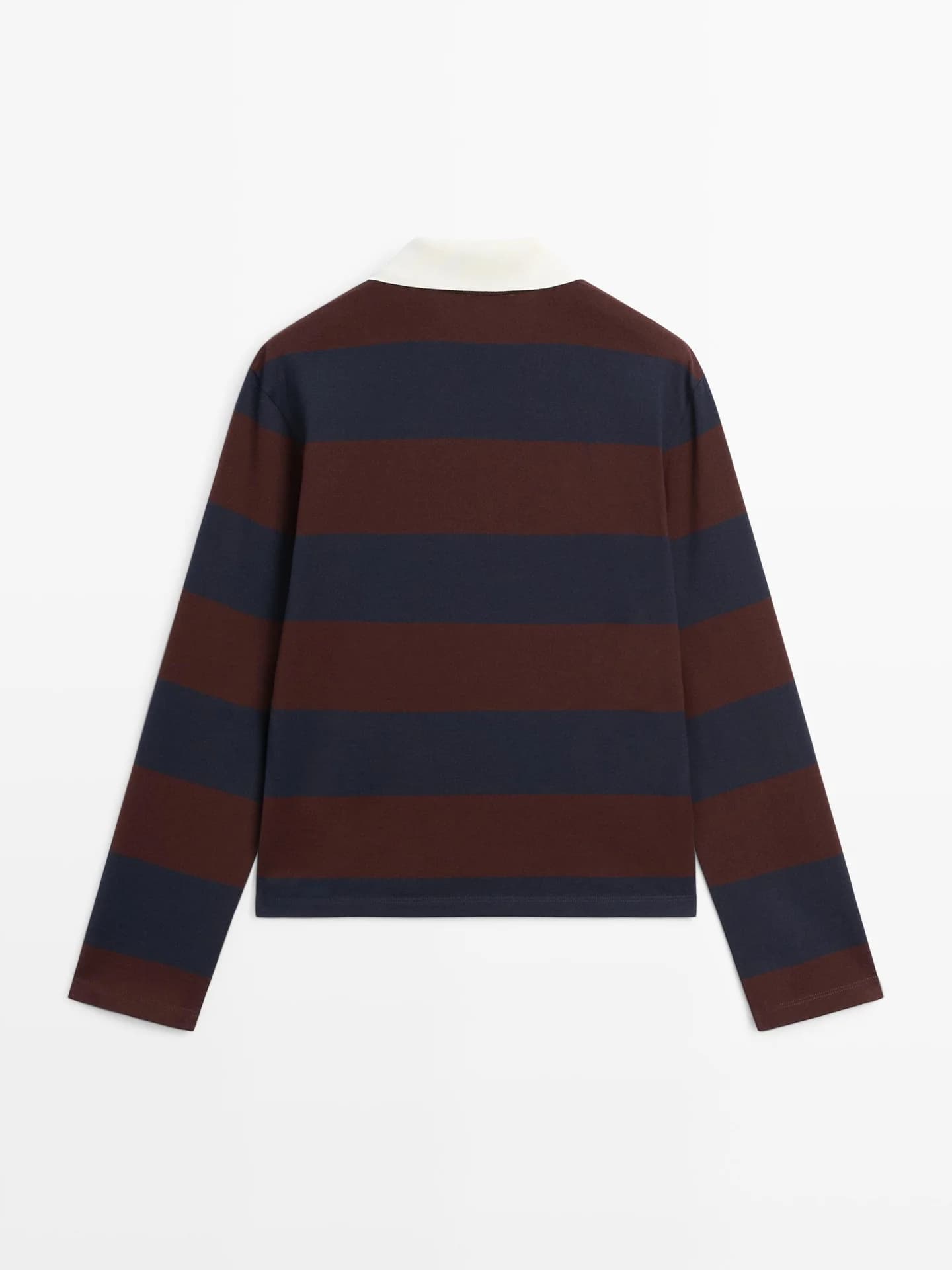 Рубашка-поло из хлопка с длинными рукавами в полоску - фото 6