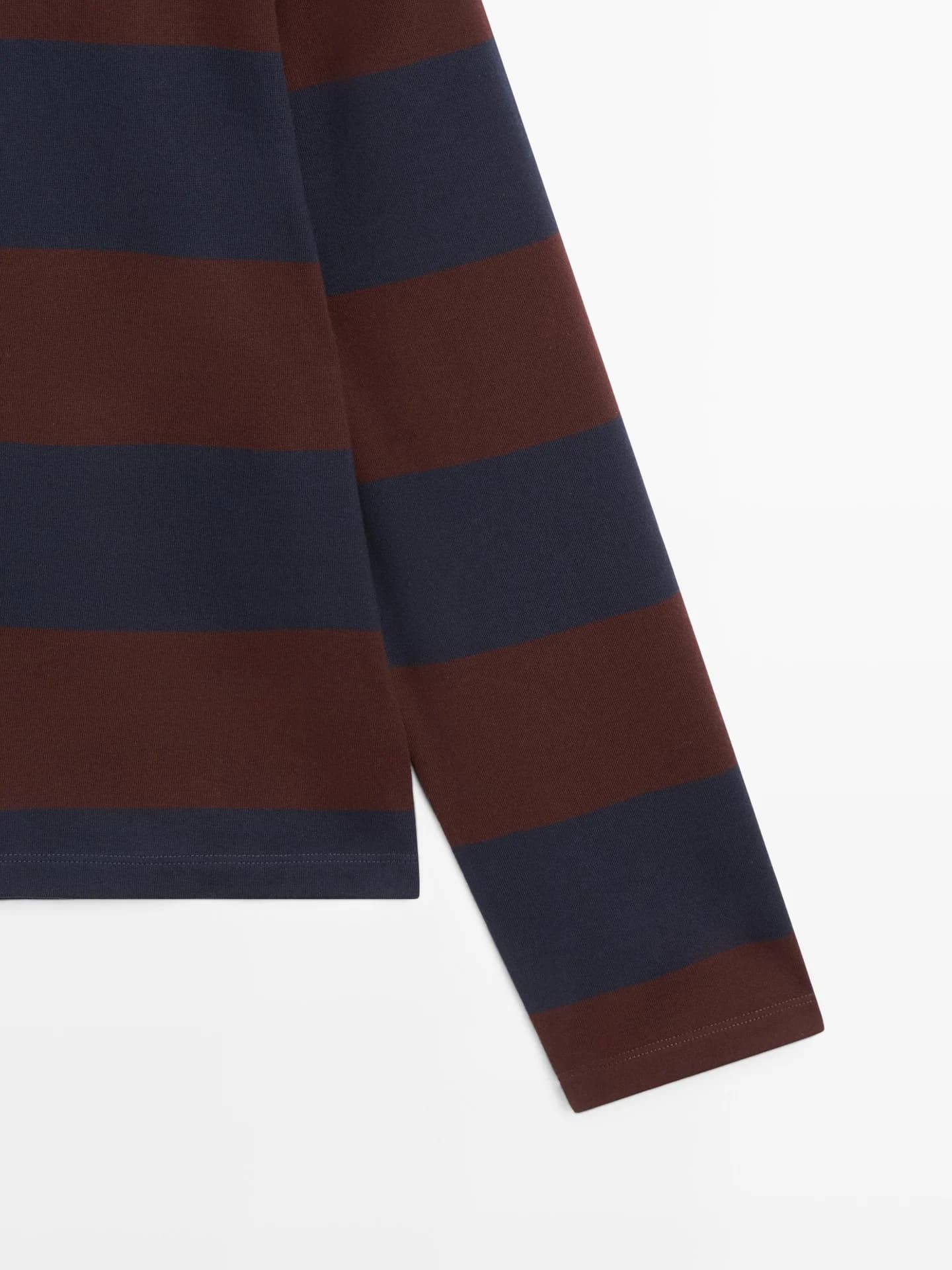 Рубашка-поло из хлопка с длинными рукавами в полоску - фото 8