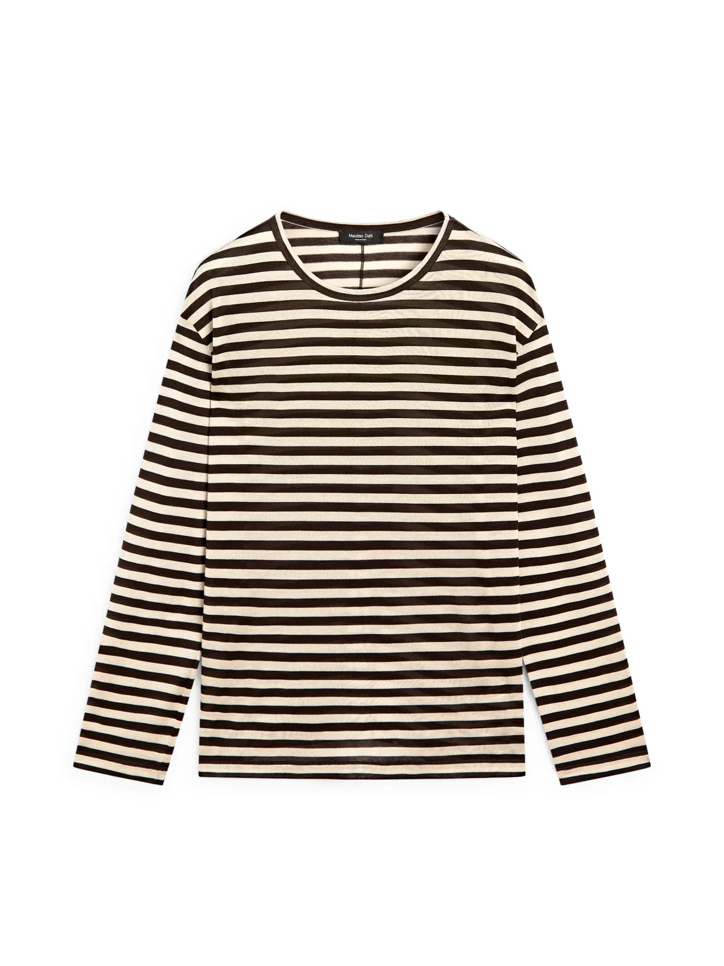 Полосатая футболка оверсайз с длинными рукавами - фото 5