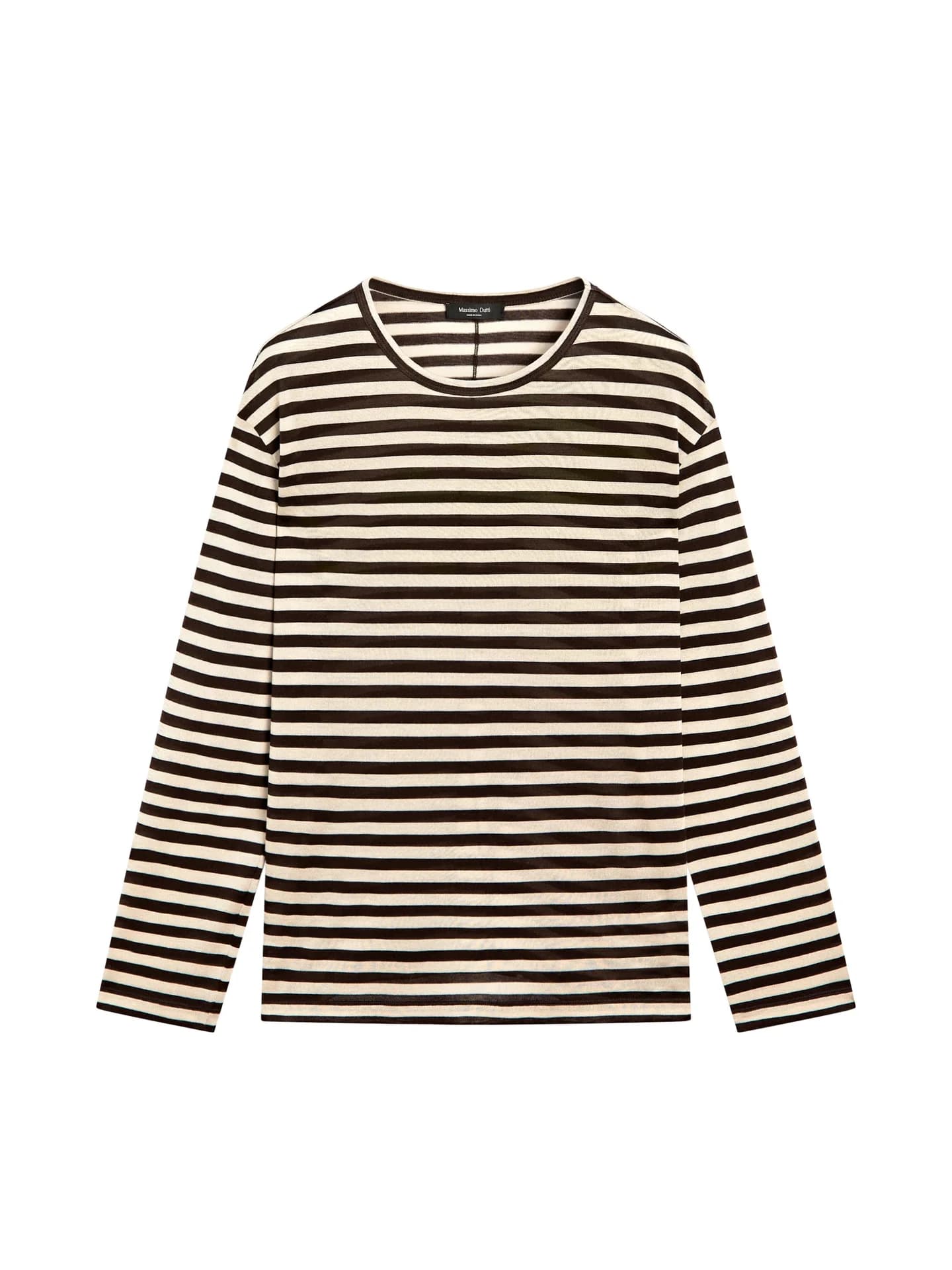 Полосатая футболка оверсайз с длинными рукавами - фото 8