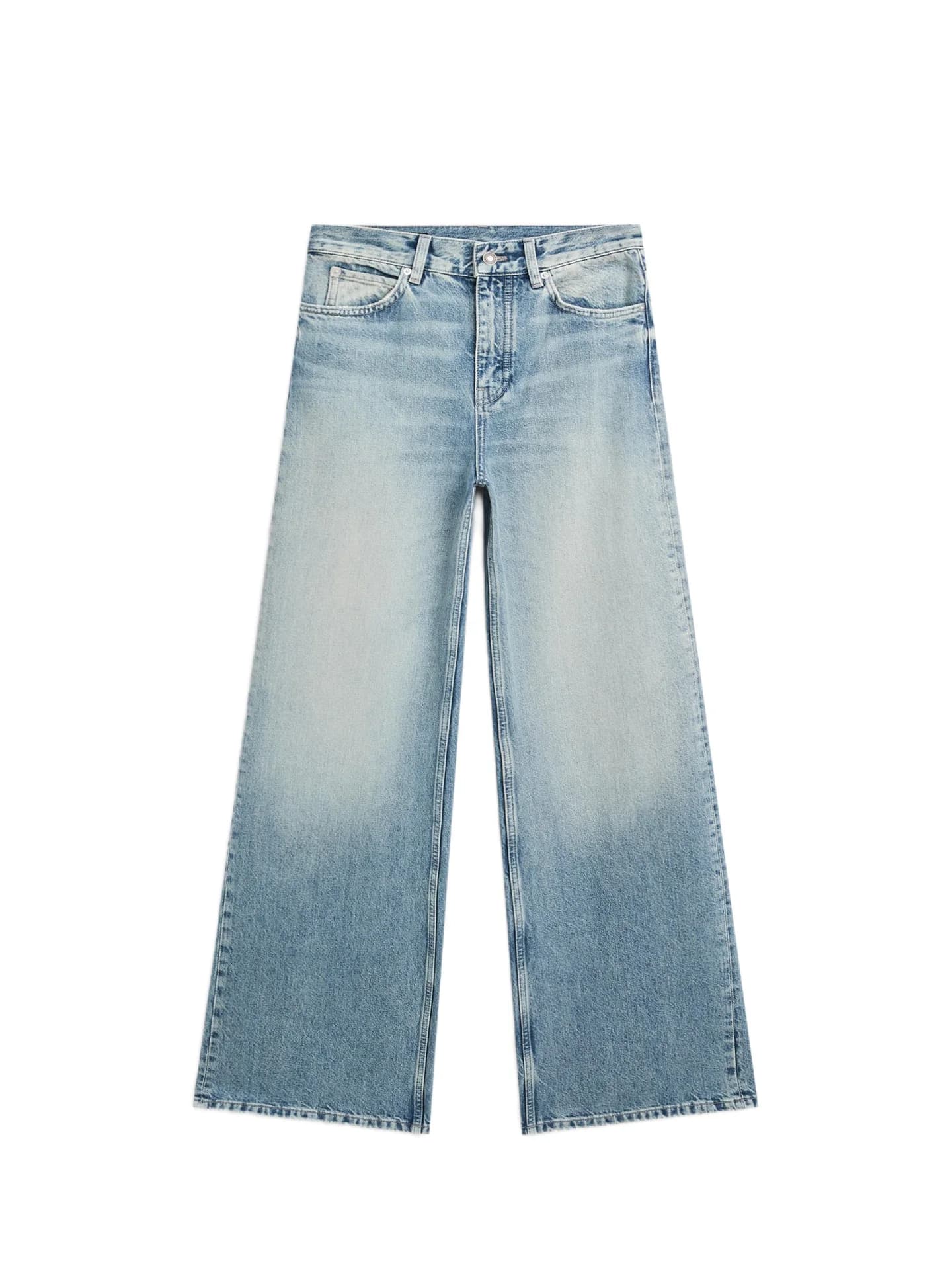 Широкие джинсы с завышенной талией