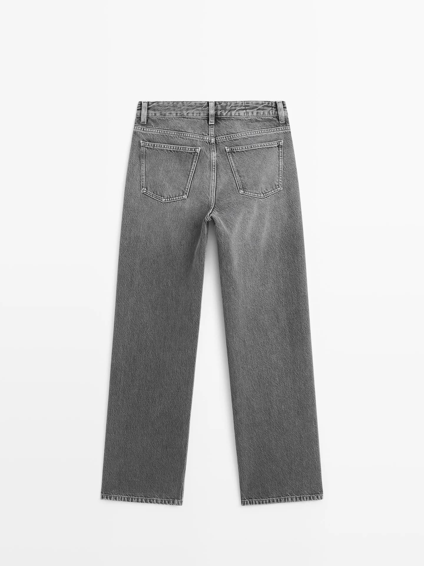 Джинсы со средней посадкой и широкими штанинами - фото 7