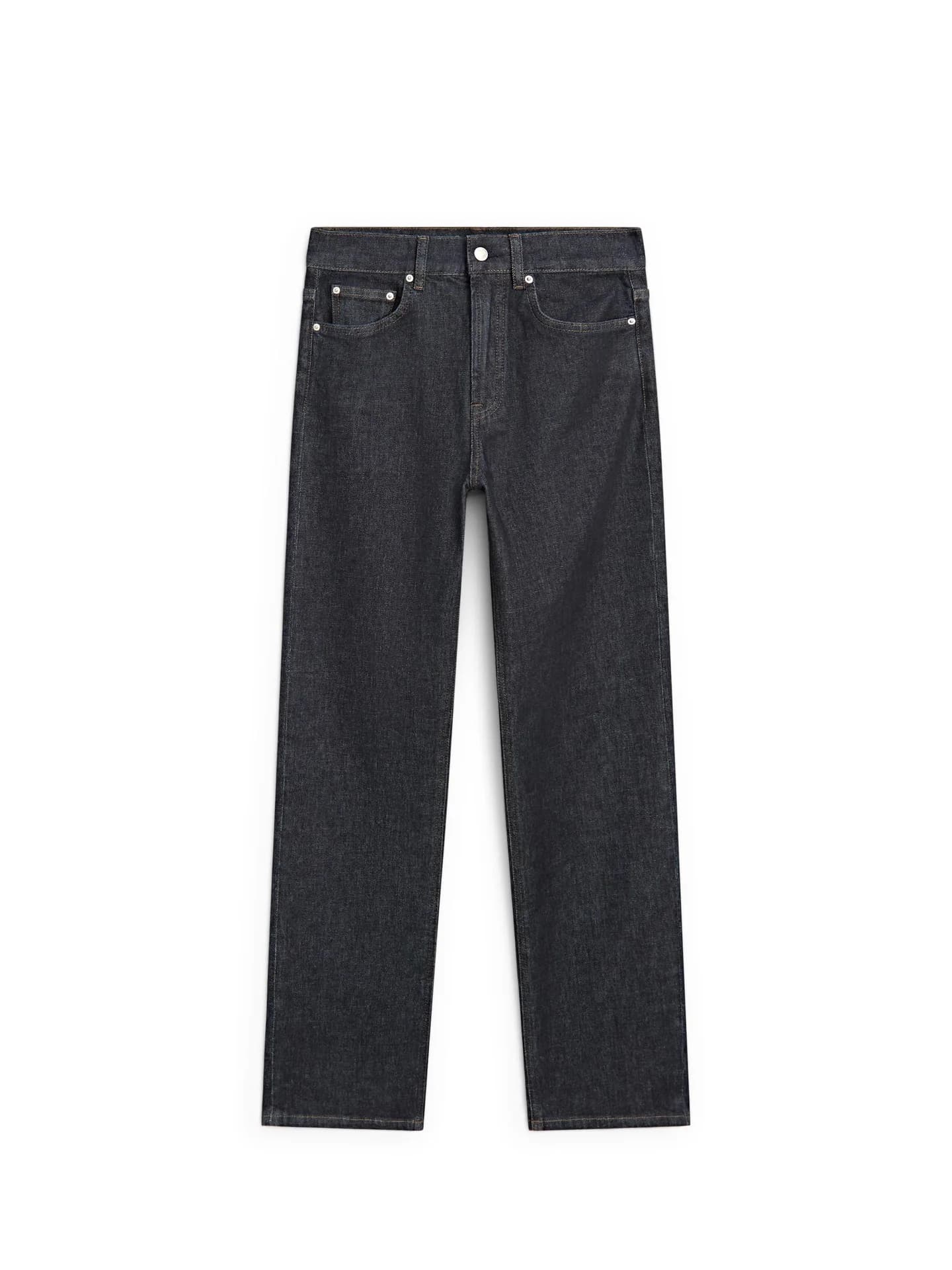 Комфортные джинсы прямого кроя и завышенной талией. - фото 3