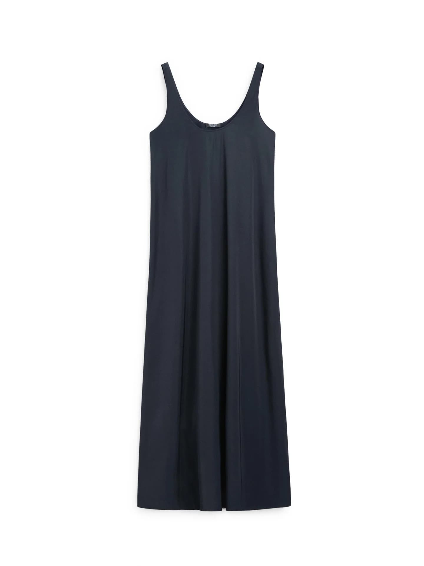 Свободное расклешенное платье на бретелях. - фото 4