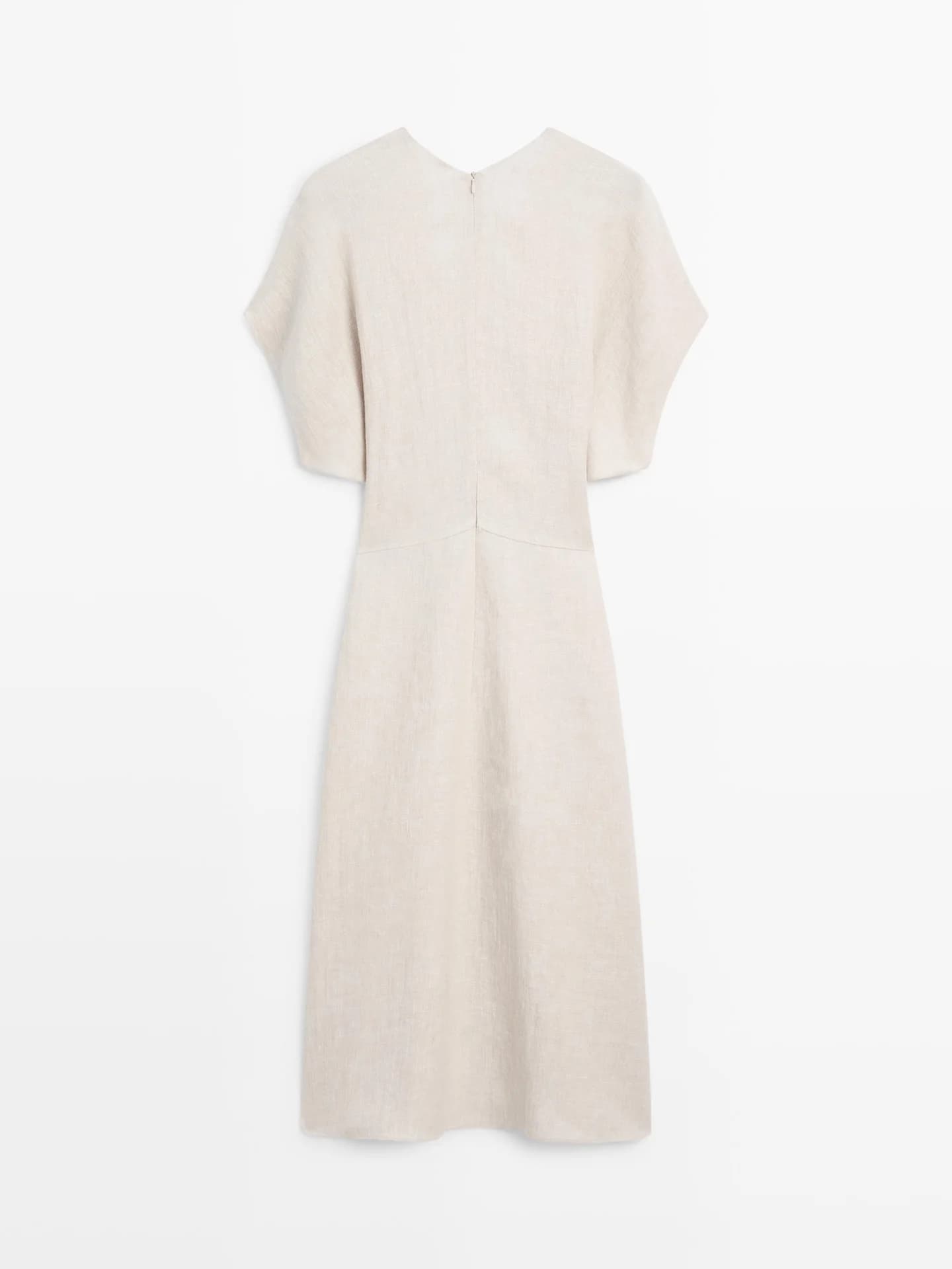 Легкое льняное платье средней длины с короткими рукавами. - фото 7