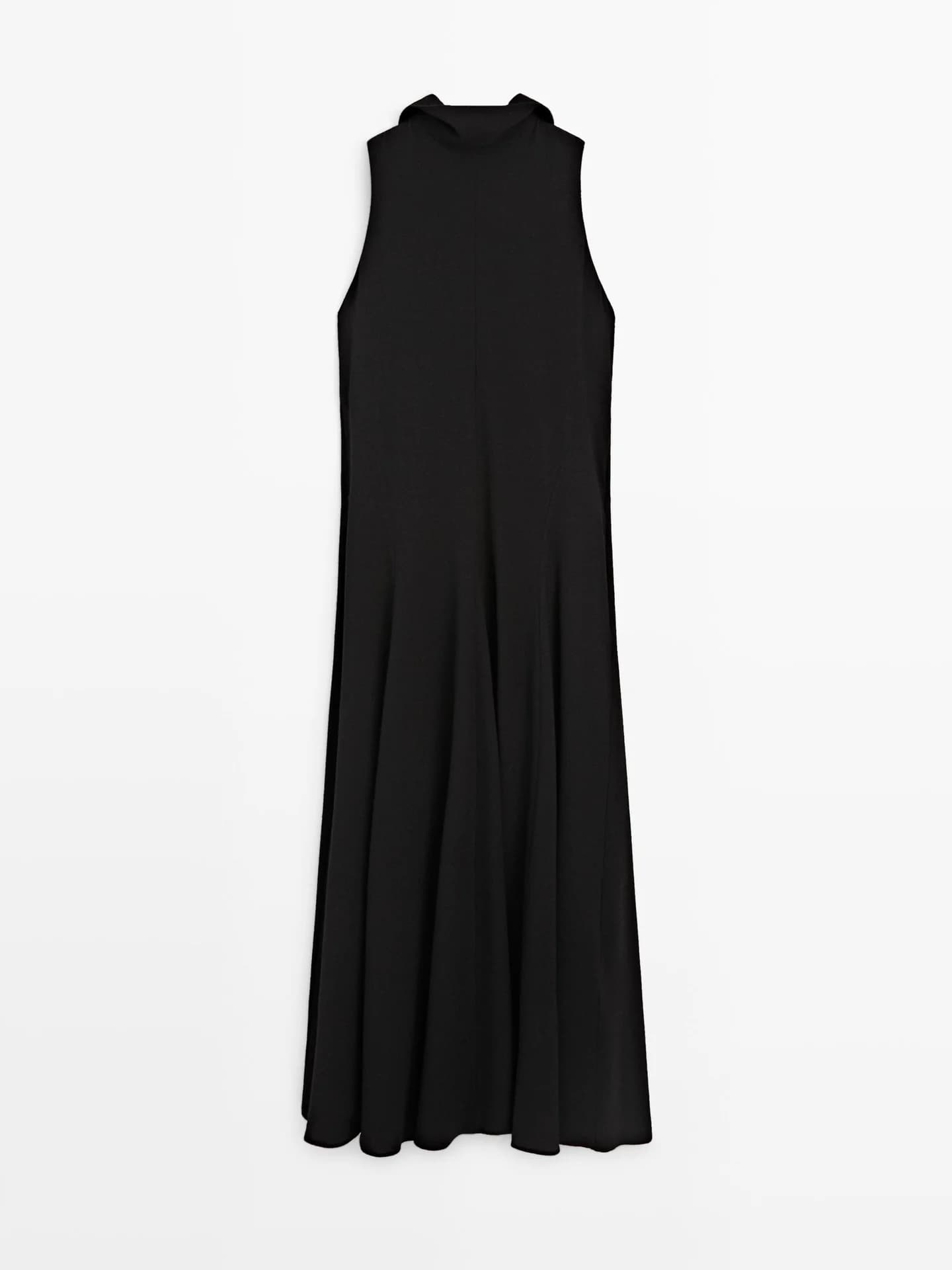 Платье средней длины с вырезом через шею и бантом. - фото 4