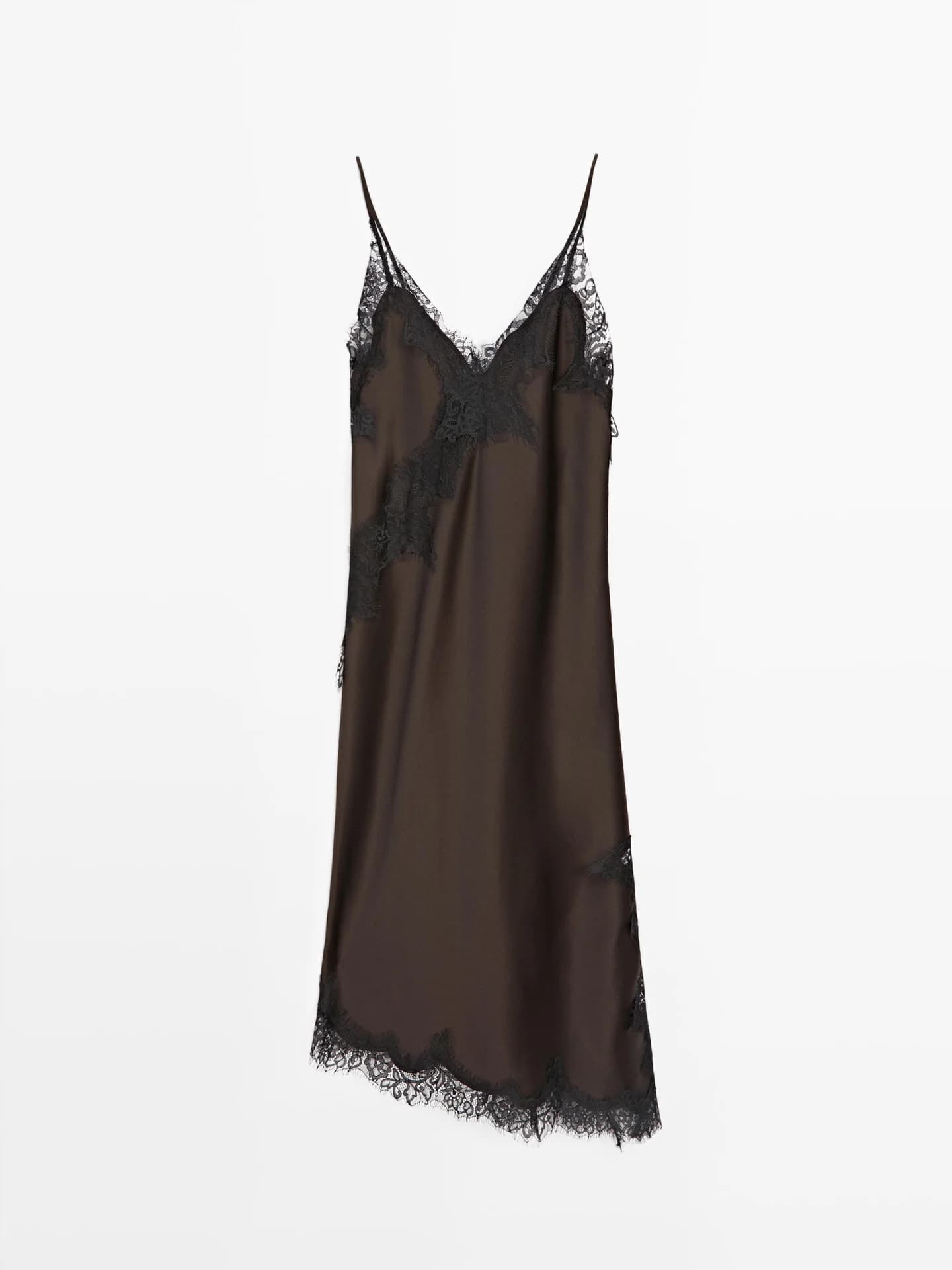 Платье нижнего белья с кружевной отделкой - фото 2