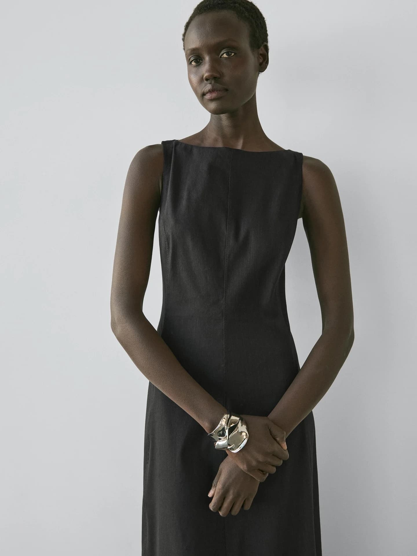 Длинное свободное льняное платье. - фото 10