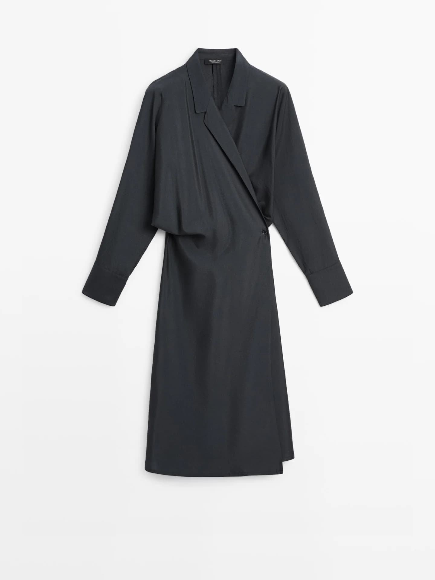 Платье средней длины с декоративной драпировкой - фото 8