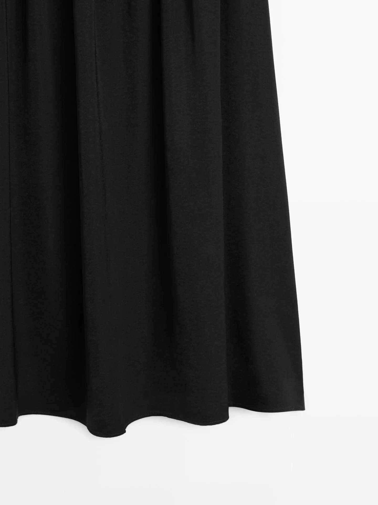 Свободная юбка миди из комбинированной ткани - фото 2