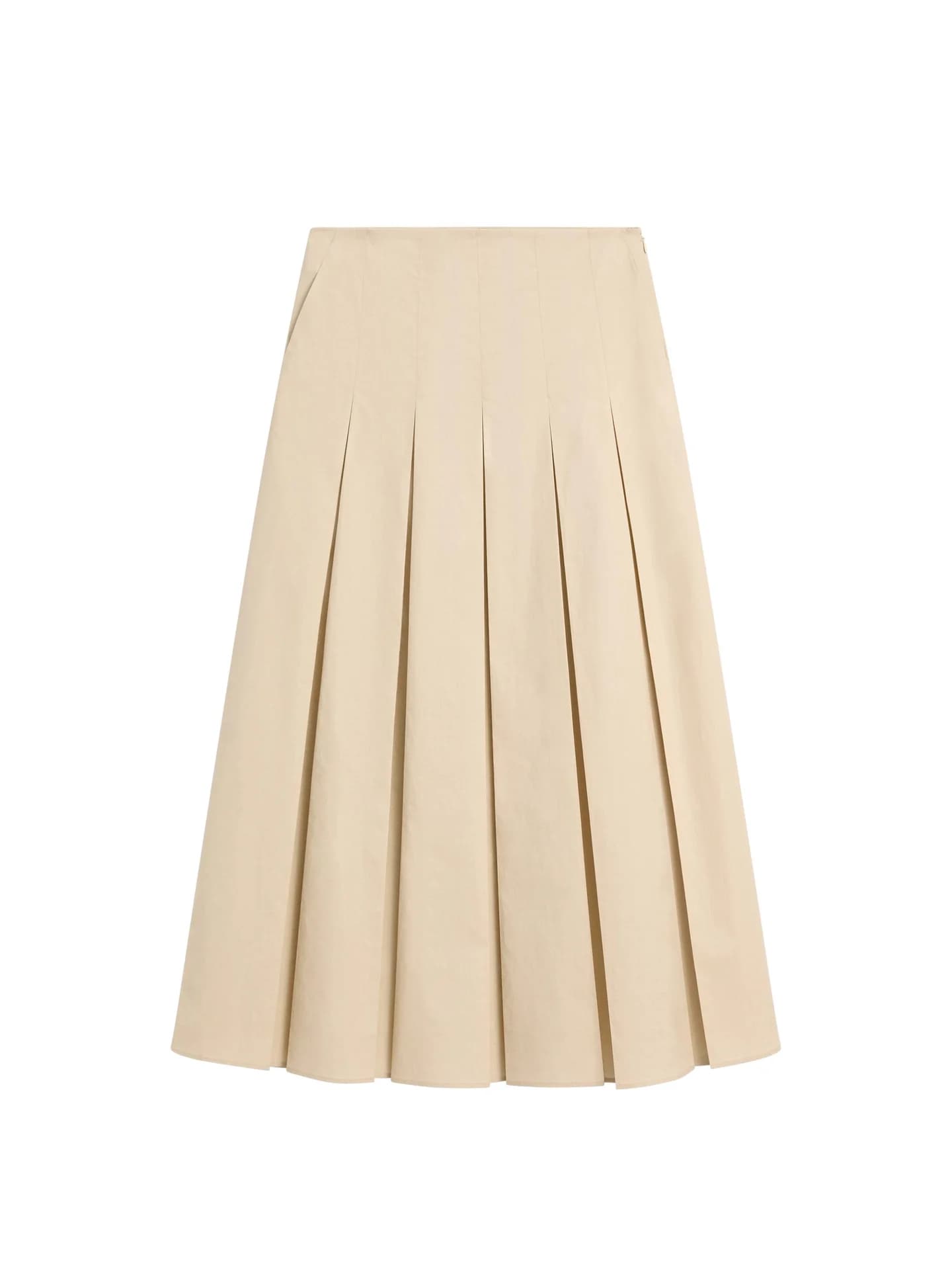 Юбка средней длины со складками из хлопка - фото 3