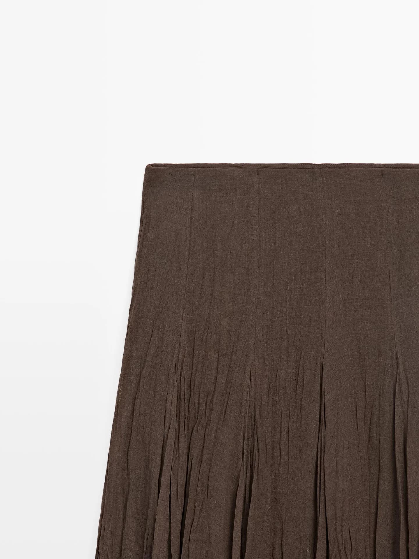 Свободная юбка средней длины с годетами. - фото 7