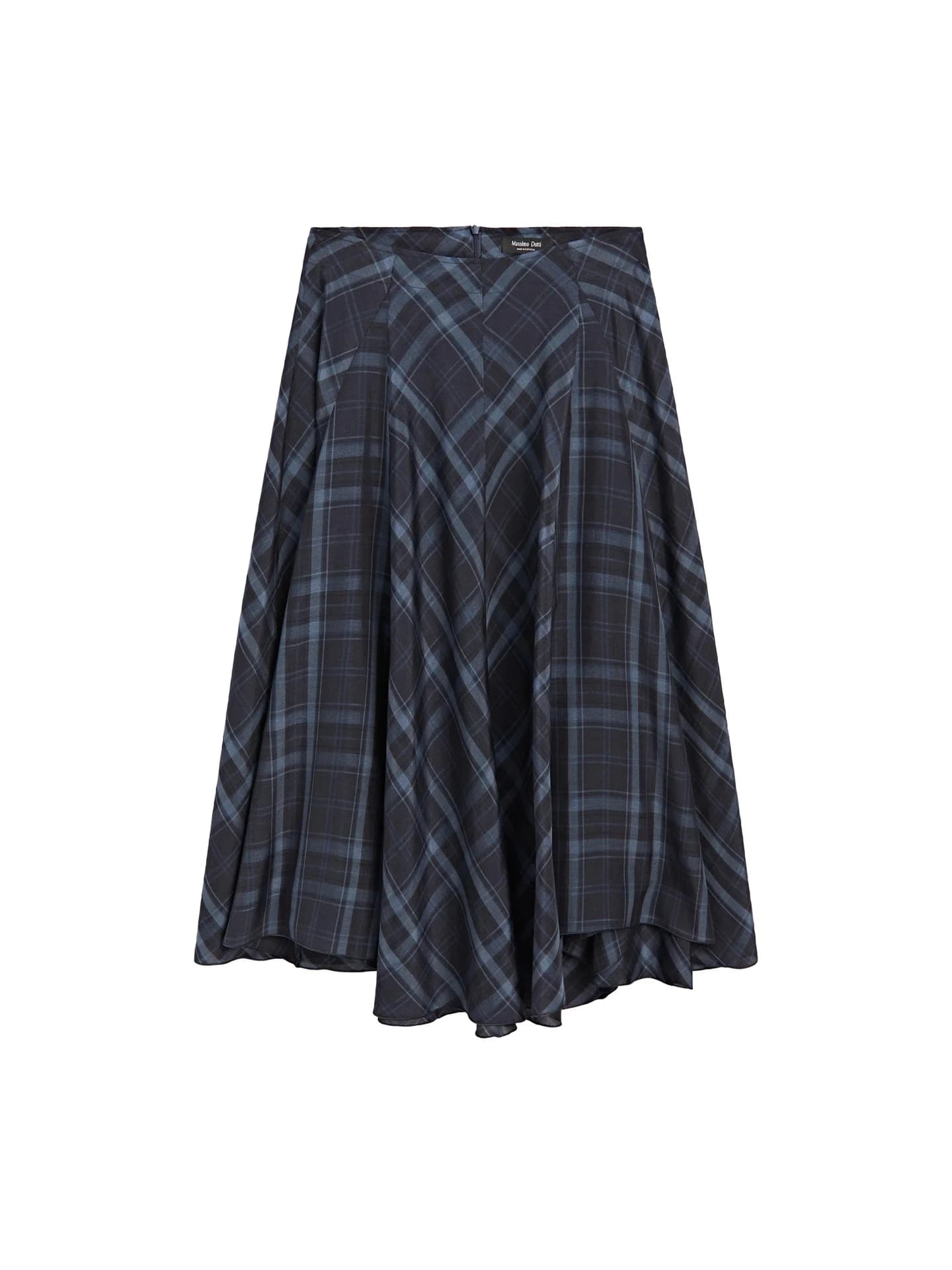 Струящаяся юбка с годеками в клетку - фото 7