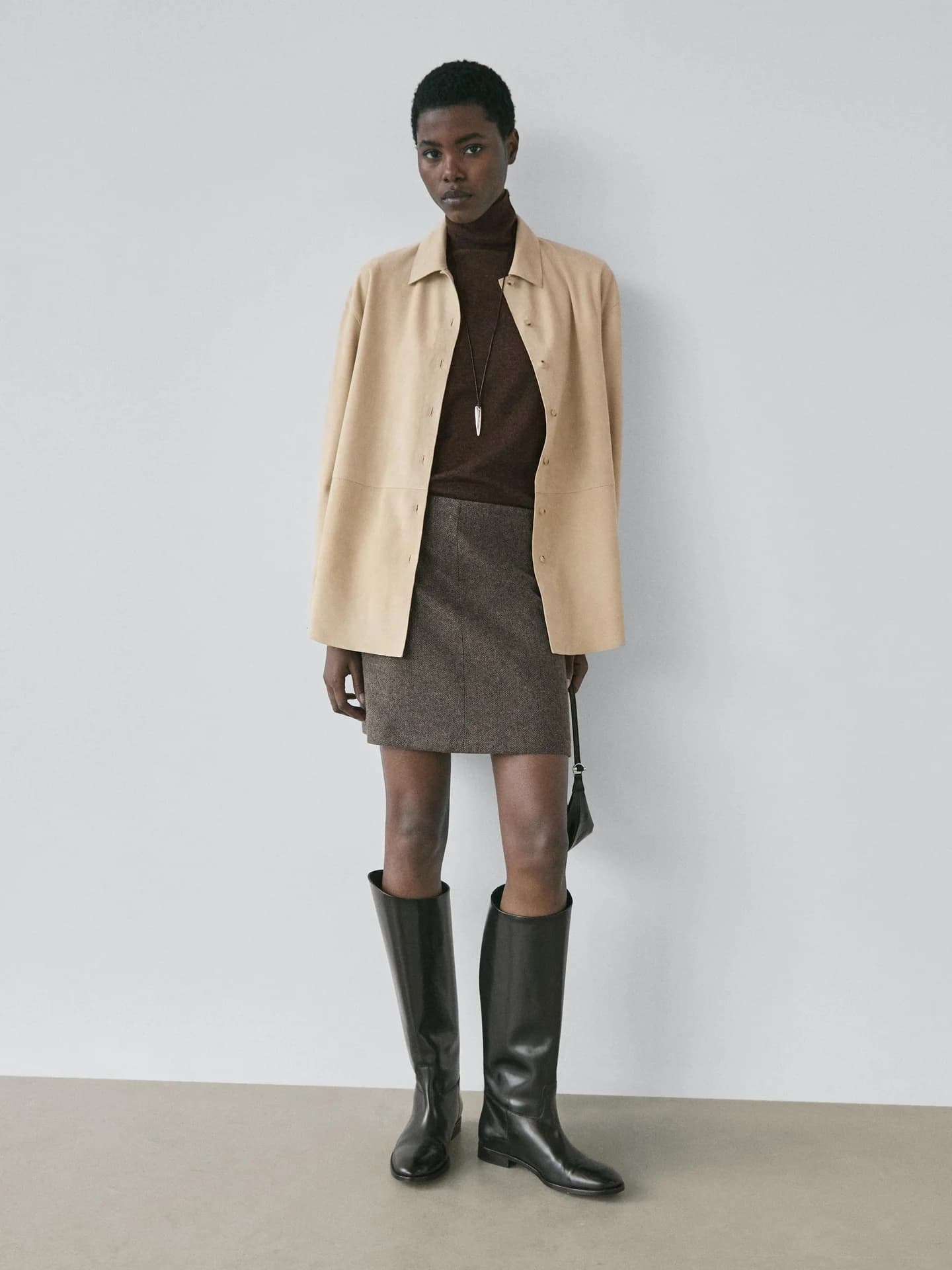 Мини-юбка из смесовой шерсти - фото 2