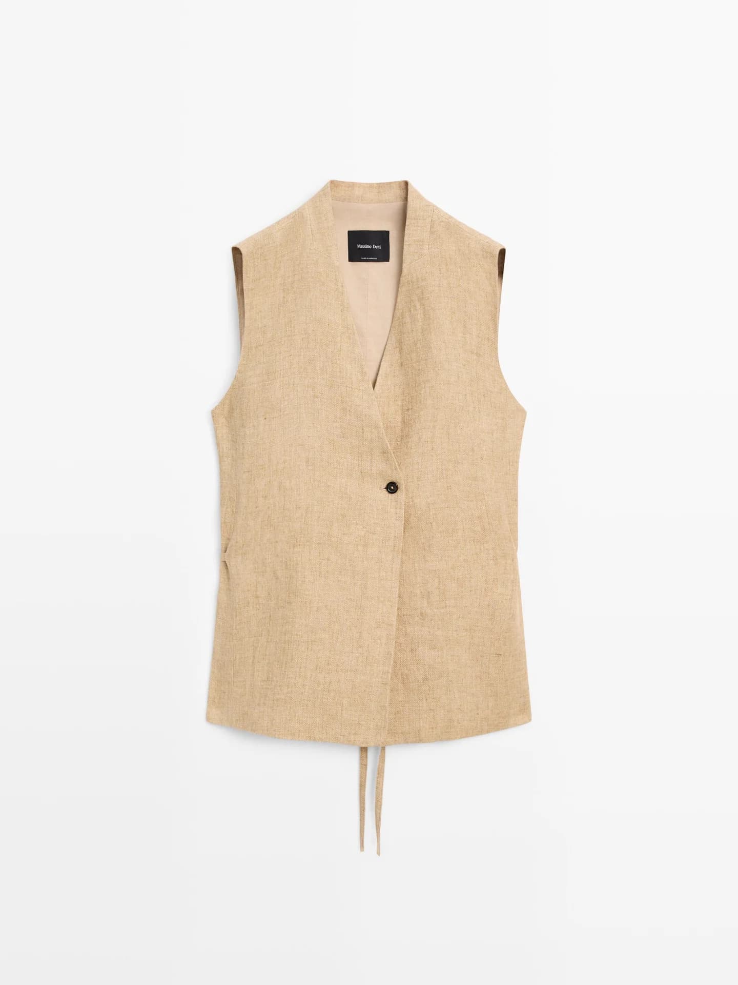 Льняной жилет-конверт - фото 4