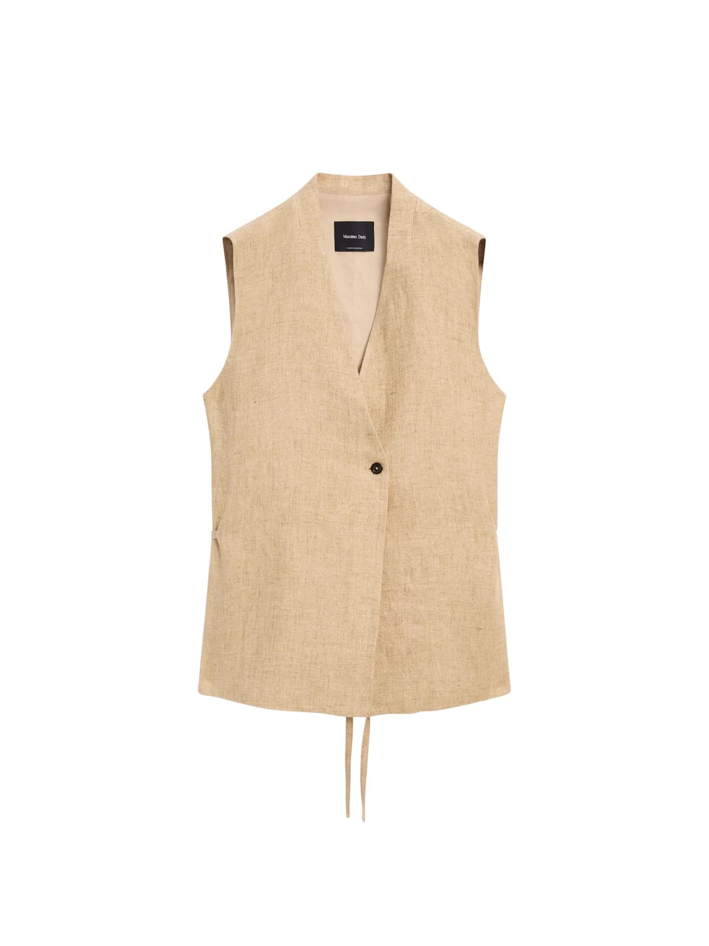 Льняной жилет-конверт - фото 6