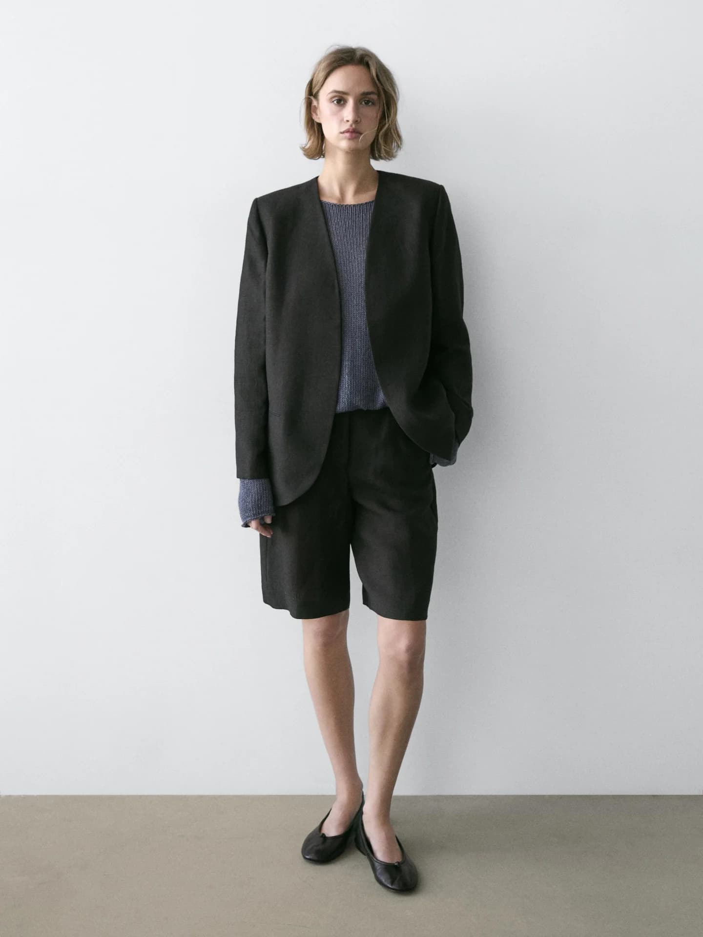 Жакет без лацканов из льна - фото 4