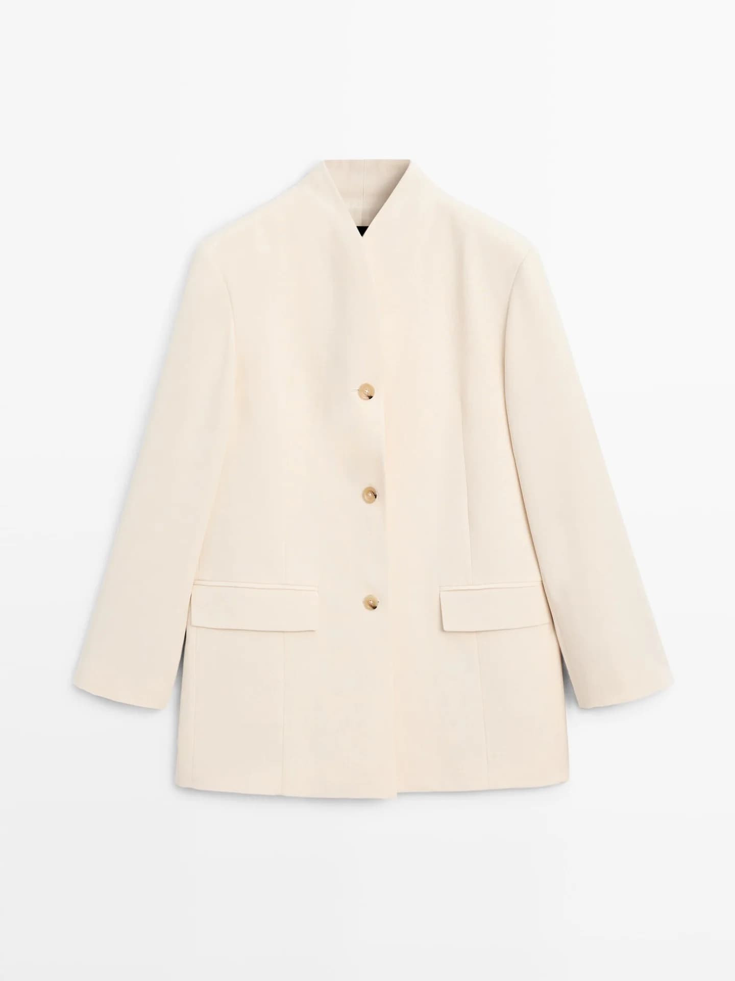 Атласный жакет с высоким воротником - фото 8