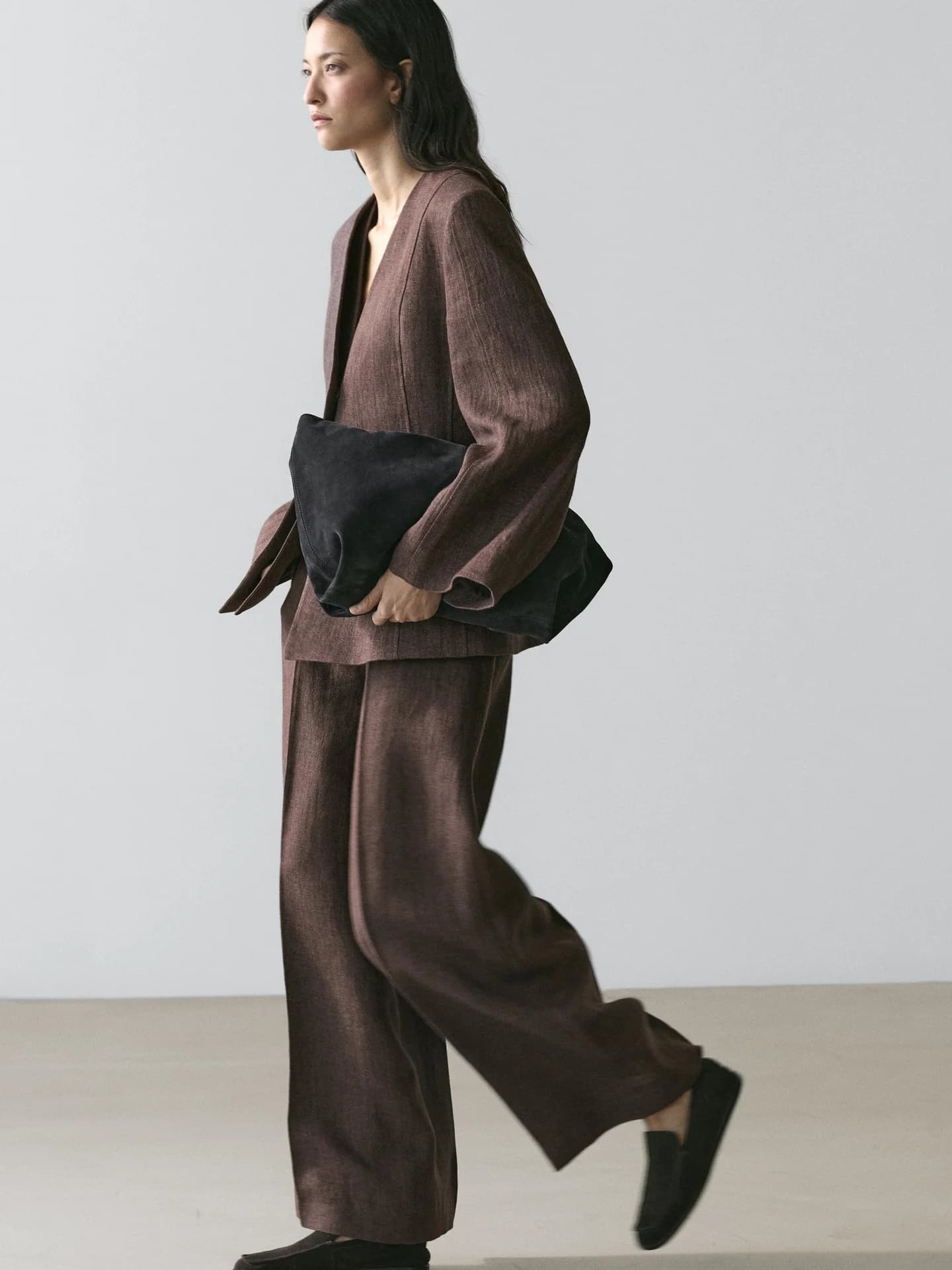 Жакет без лацканов из льна