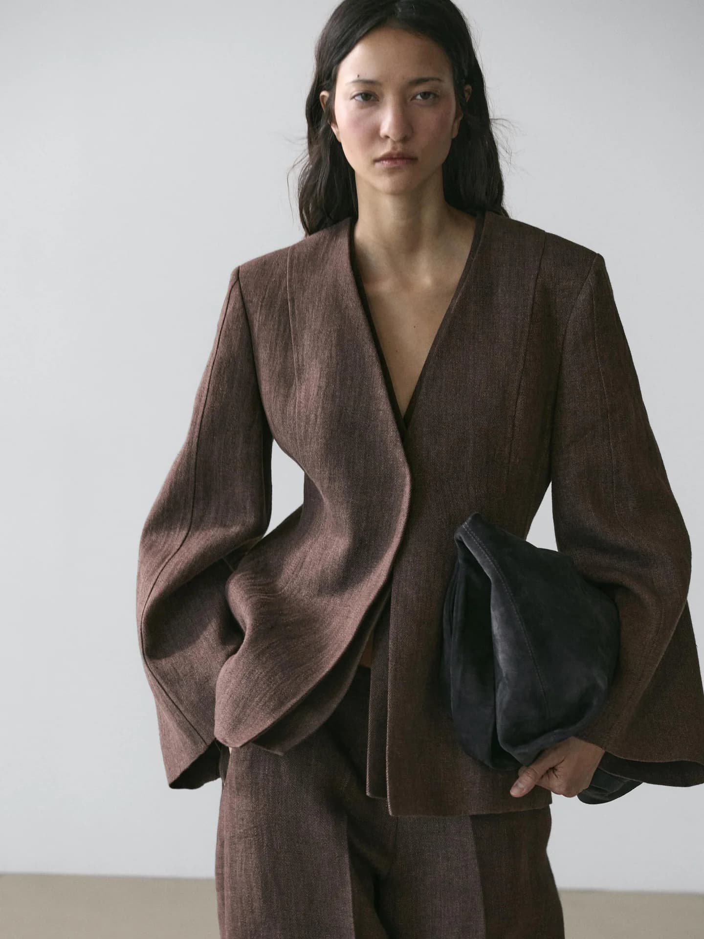 Жакет без лацканов из льна - фото 3