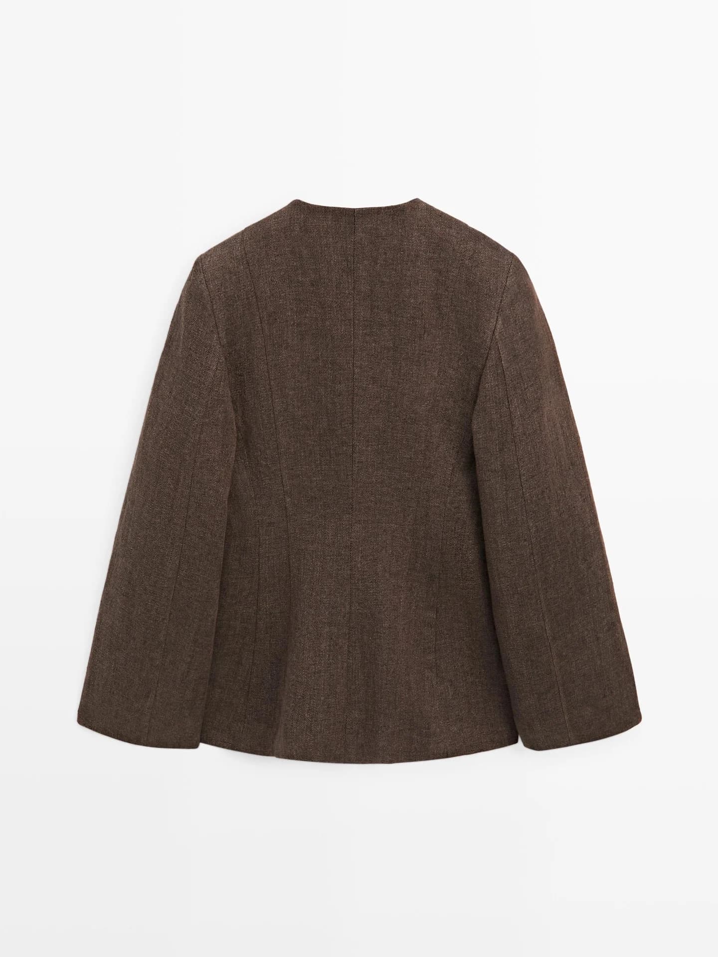 Жакет без лацканов из льна - фото 7