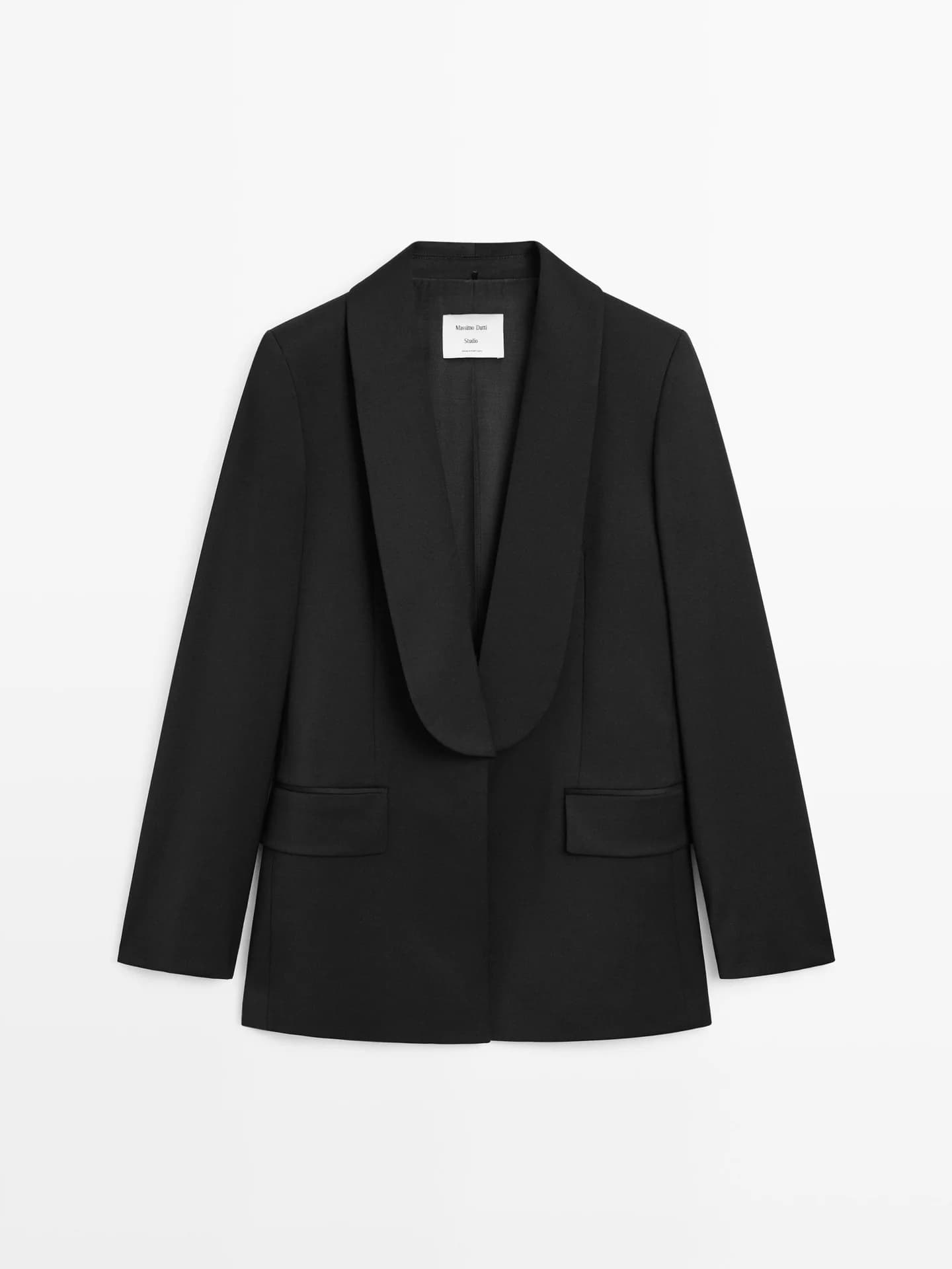 Жакет из смесовой шерсти с декоративными лацканами − Studio - фото 3