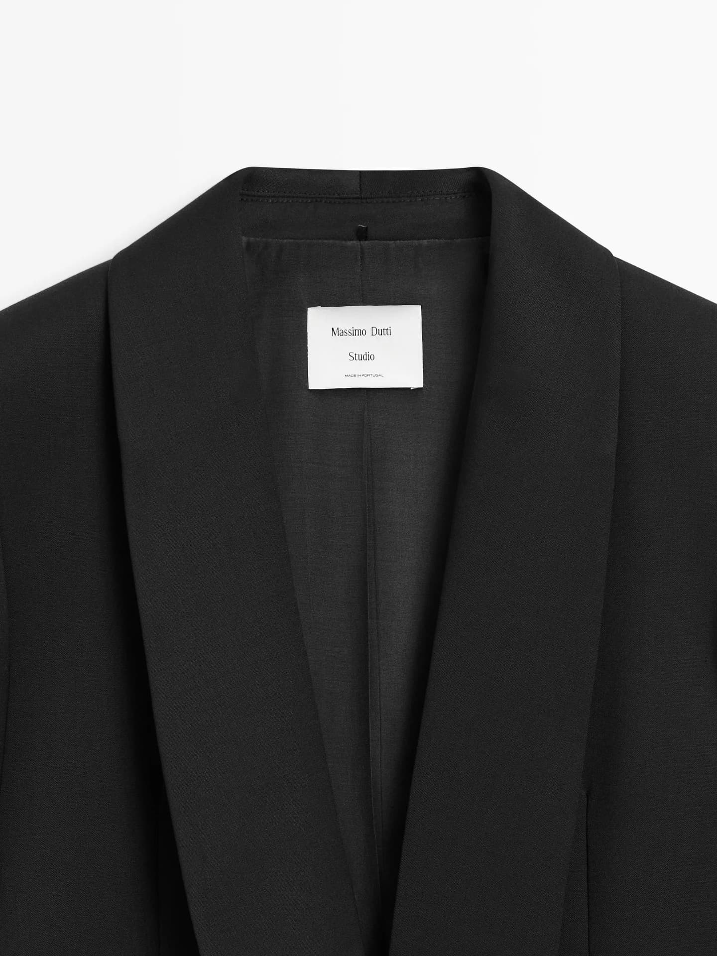 Жакет из смесовой шерсти с декоративными лацканами − Studio - фото 5