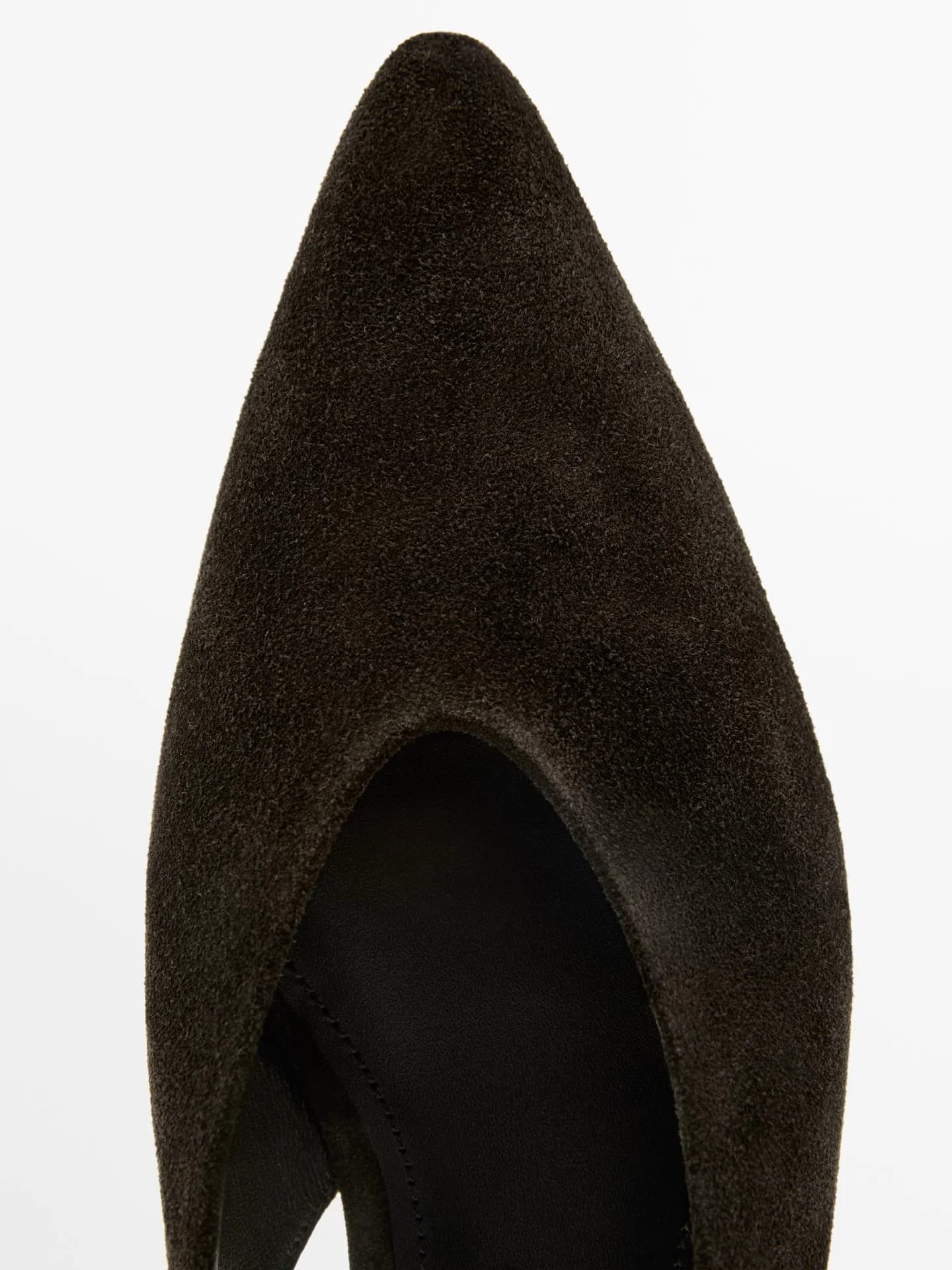 Туфли на открытом каблуке из замши. - фото 2