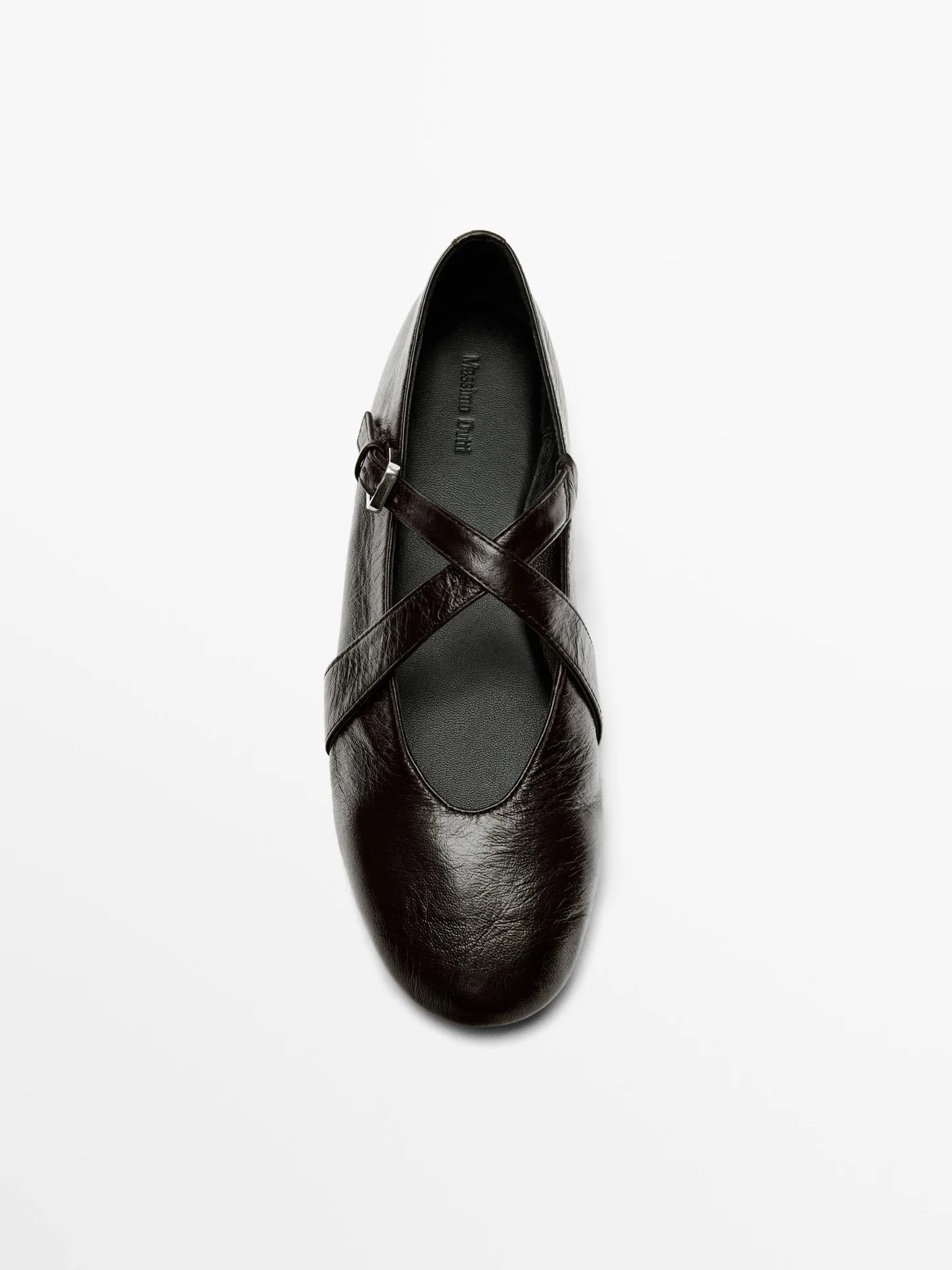 Балетки со скрещенными бретелями и пряжкой - фото 3