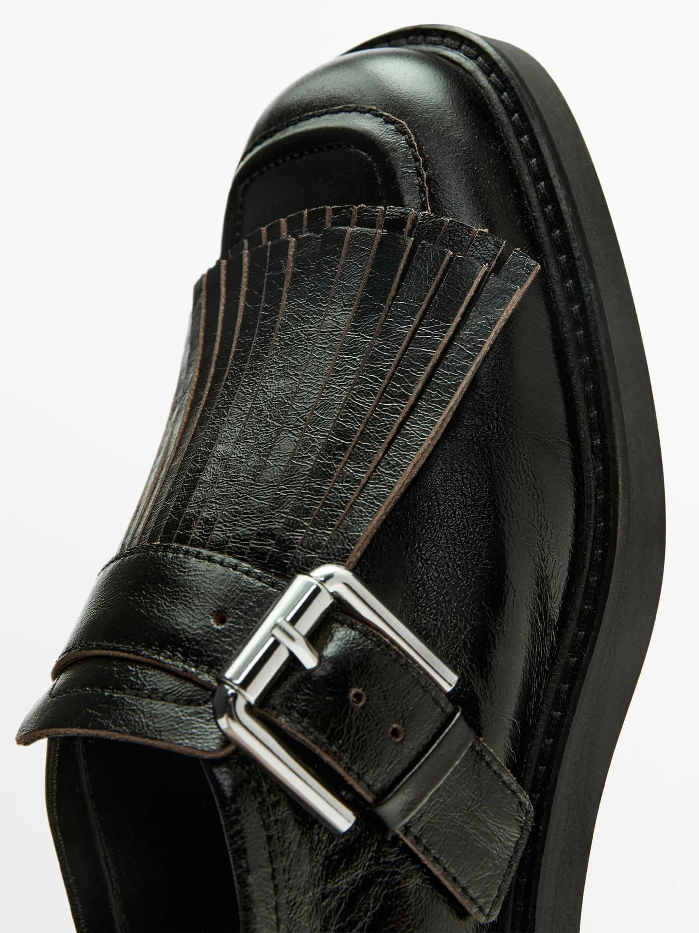 Туфли дерби с пряжкой с бахромой - фото 8