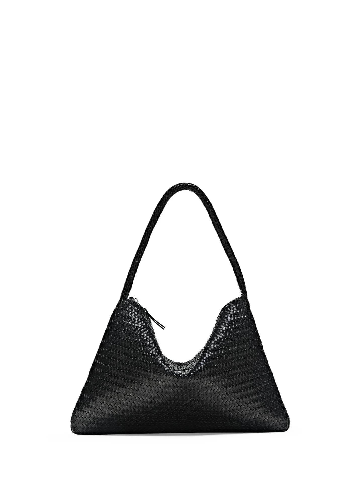 Сумка на плечо из плетеной кожи среднего размера - фото 3