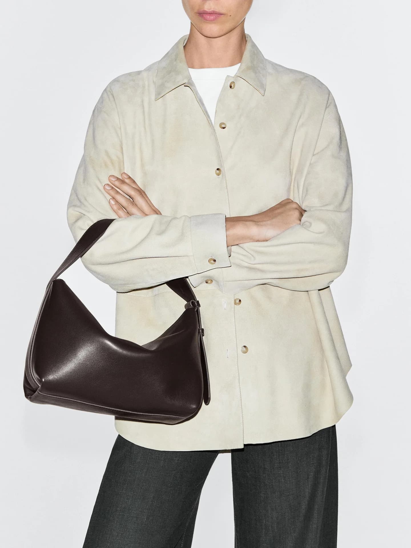 Маленькая сумка через плечо из кожи наппа