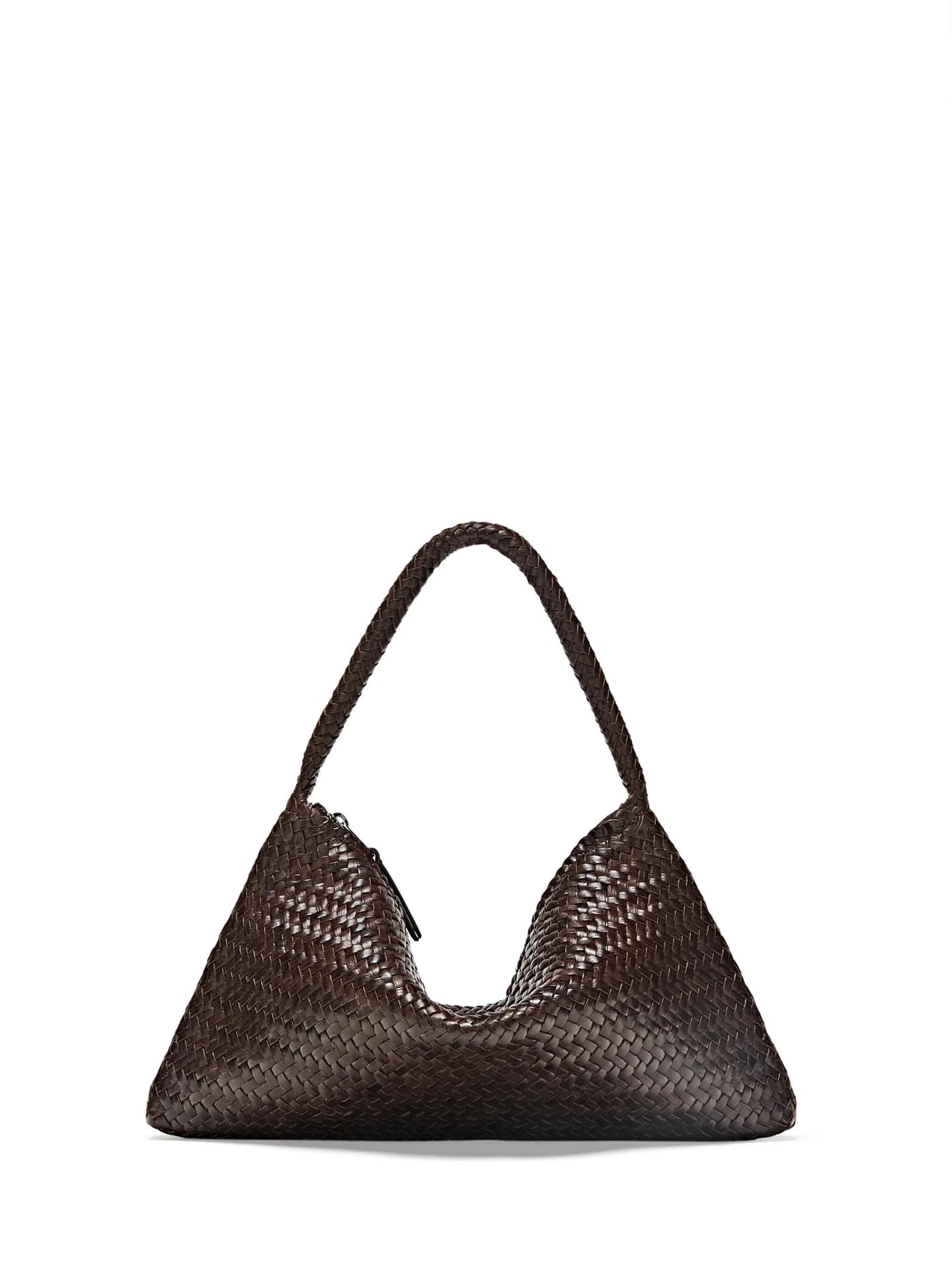 Маленькая плетеная кожаная сумка через плечо